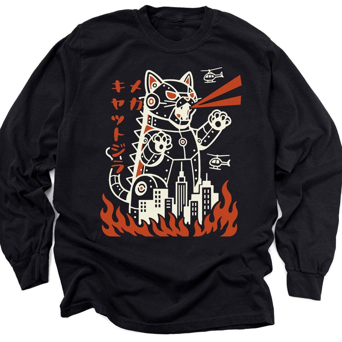 Mecha Kyattojira Long Sleeve Black / M 67711685392315287247 Long-sleeve