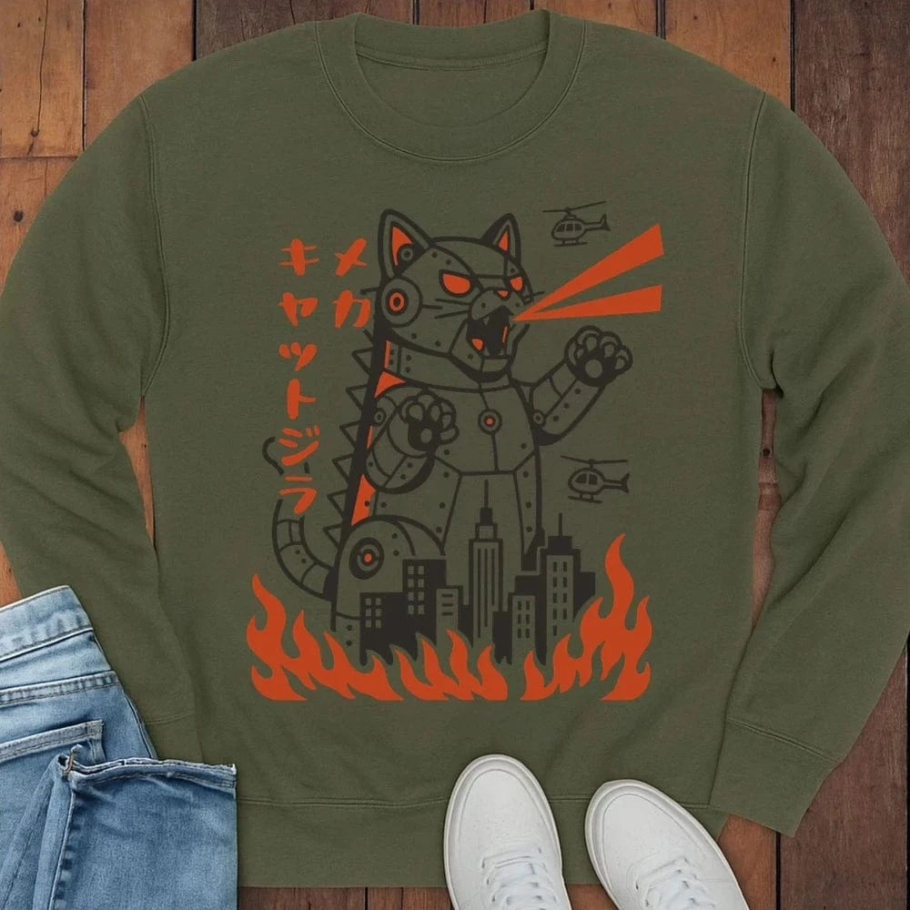 Mecha Kyattojira Sweatshirt S / Military Green 15688473214697510921 Sweatshirt