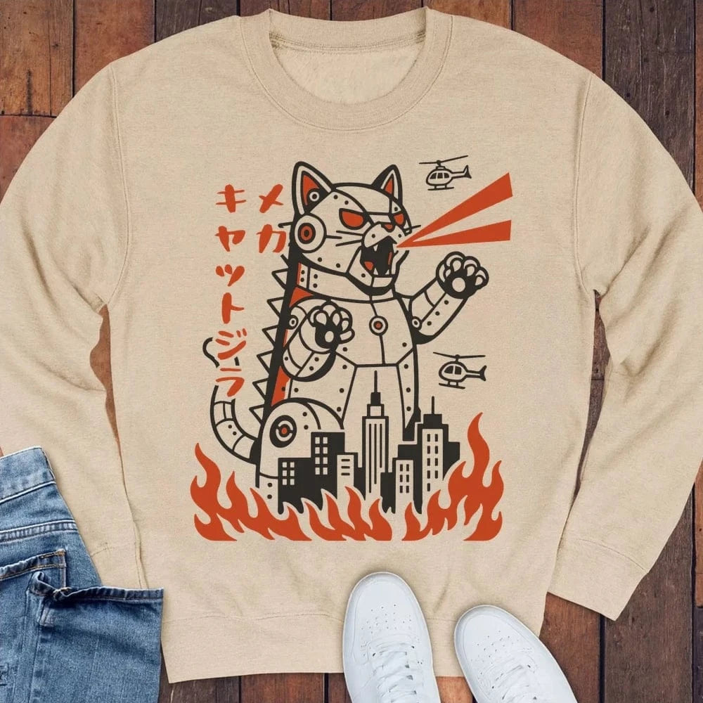 Mecha Kyattojira Sweatshirt S / Sand 26846412866742234339 Sweatshirt