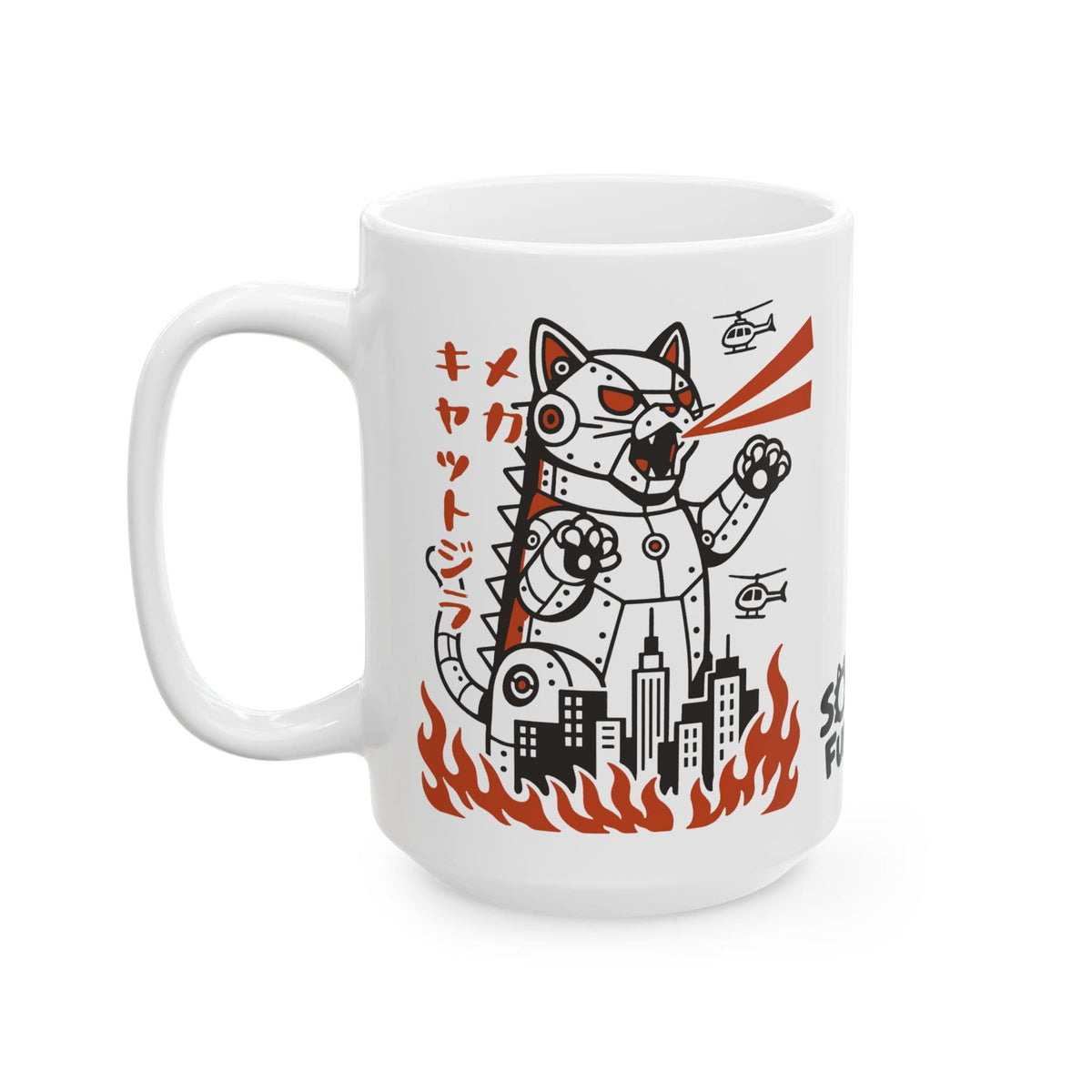 Mecha Kyattojira White Mug (15oz) 15oz 25383940877949734033 Mug