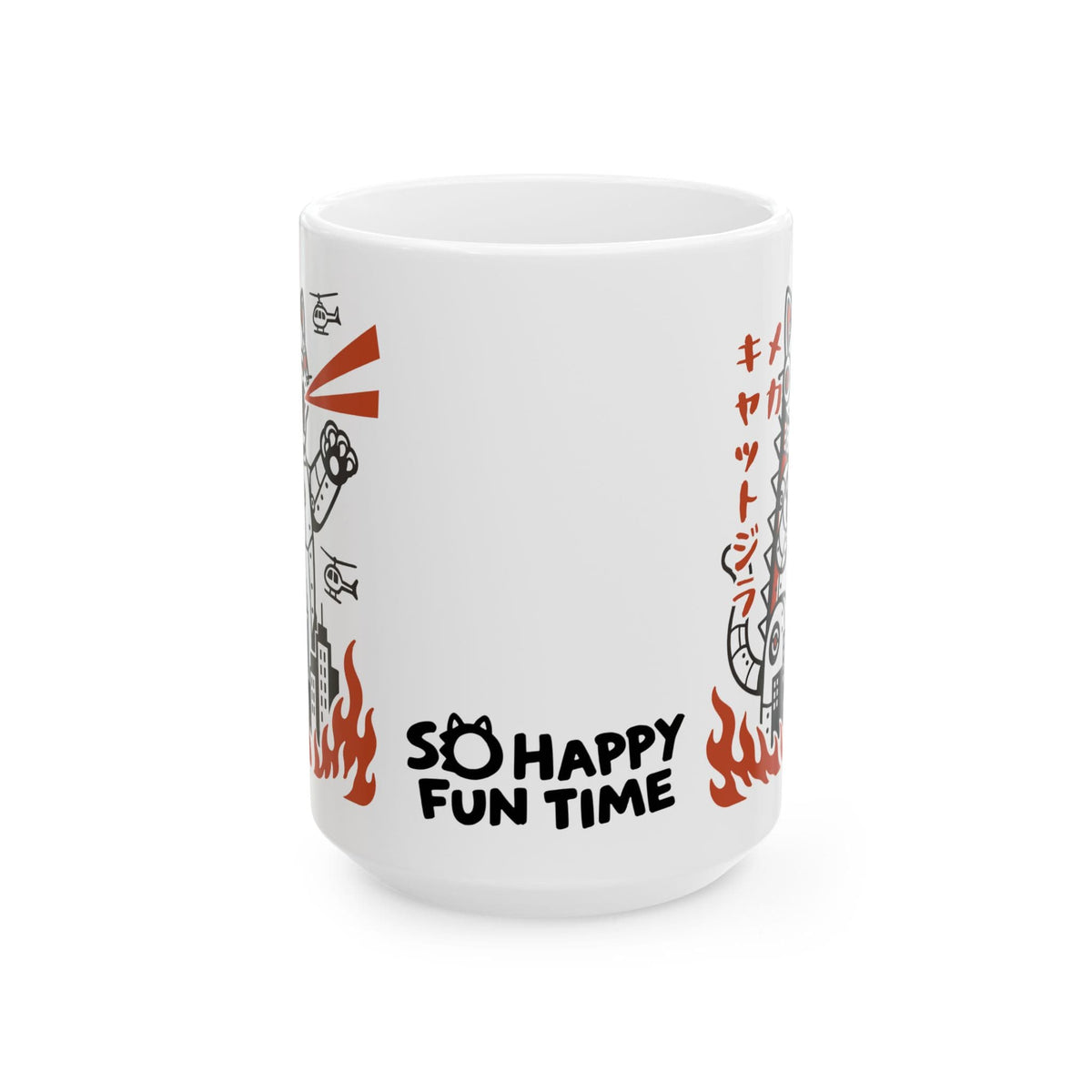 Mecha Kyattojira White Mug (15oz) 15oz 25383940877949734033 Mug