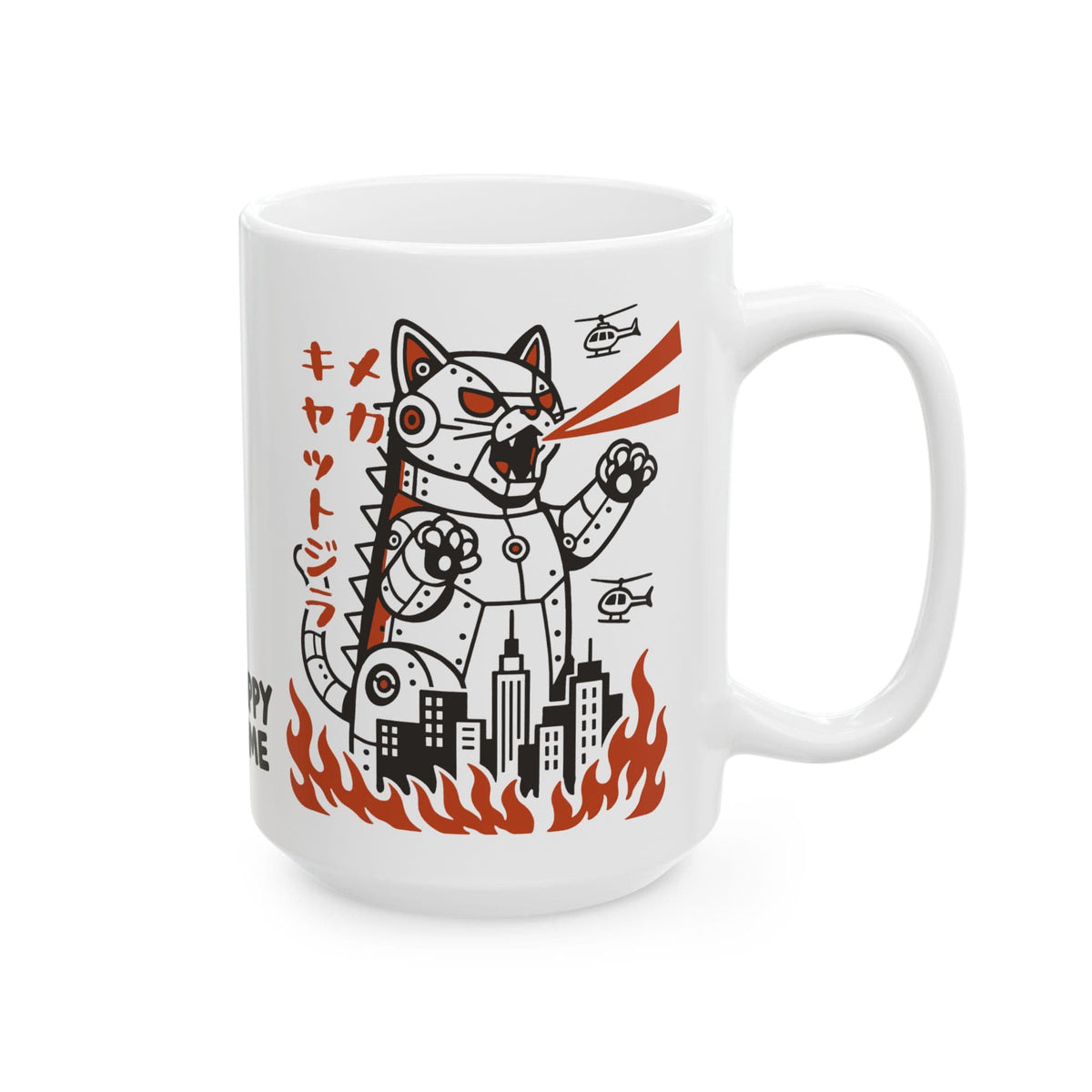 Mecha Kyattojira White Mug (15oz) 15oz 25383940877949734033 Mug