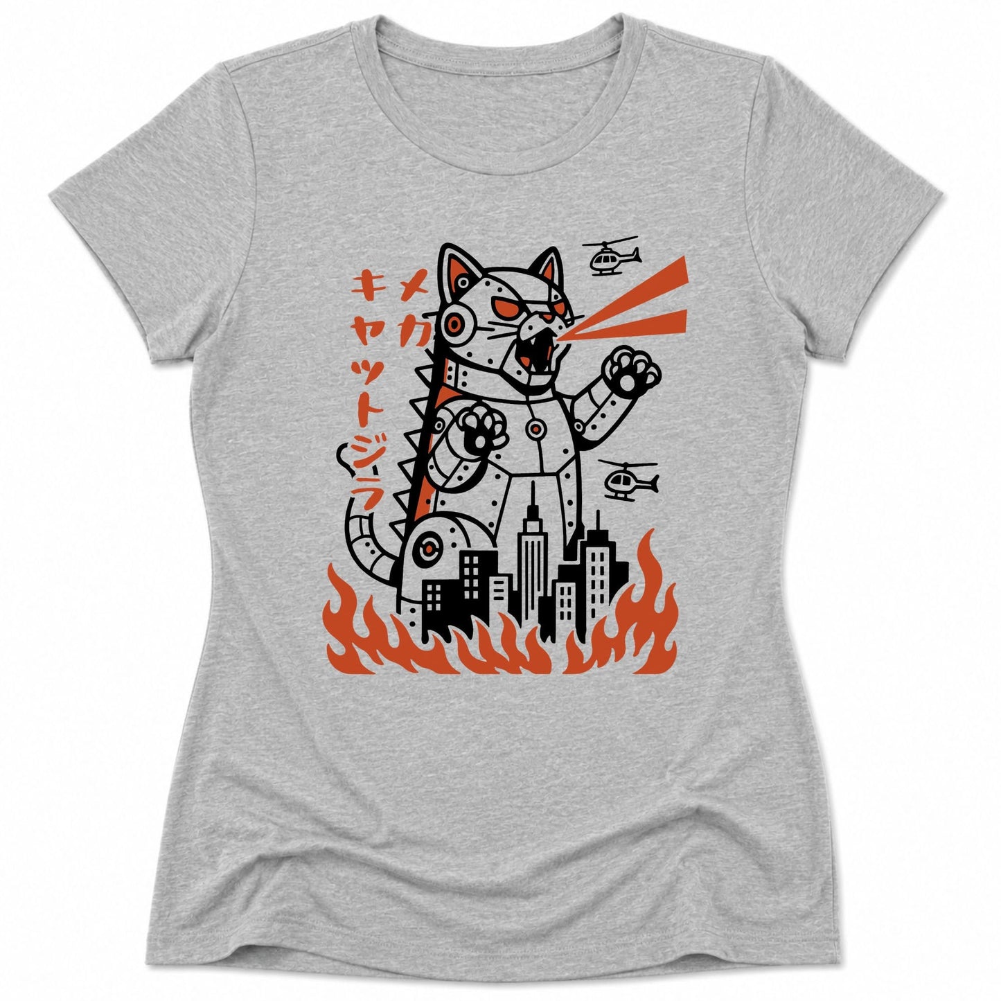 Mecha Kyattojira Womens Tee Athletic Heather / S 35438678159628682362 T-Shirt