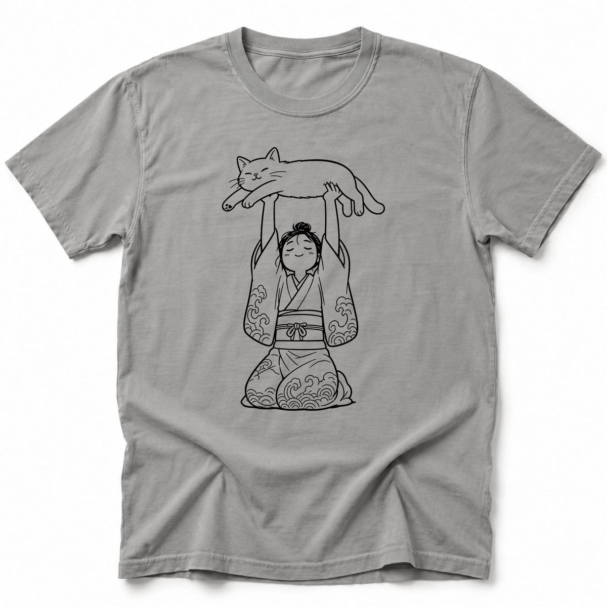 Meow Offering T-Shirt Grey / S 78656538610561678523 T-Shirt