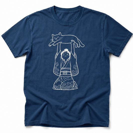 Meow Offering T-Shirt Navy / S 24552025745673036222 T-Shirt