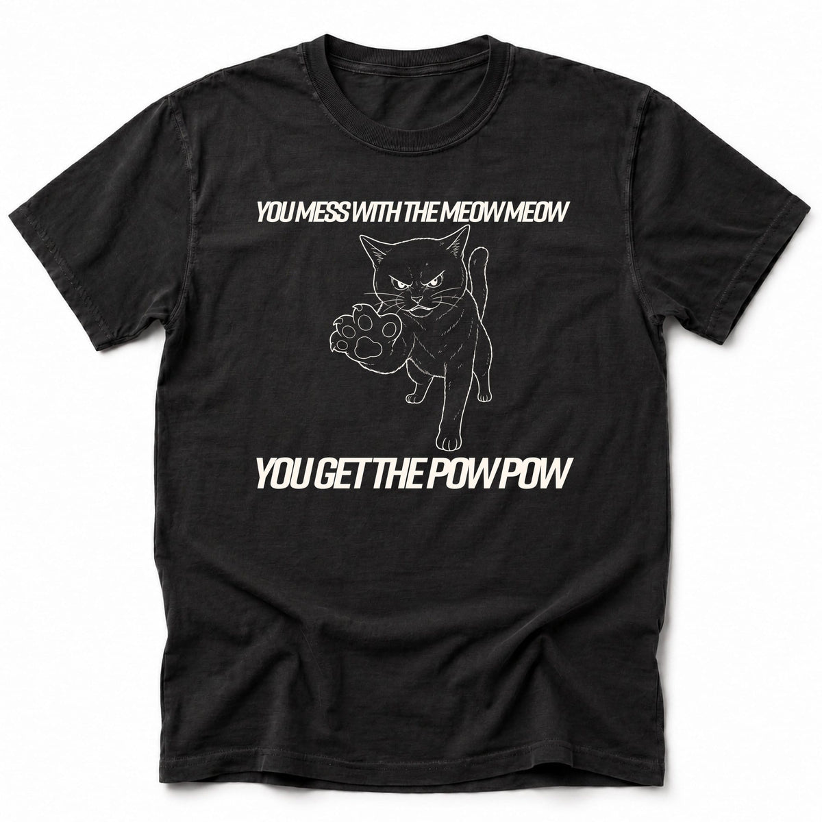 Meow Pow T-Shirt Black / S 11059779724681047988 T-Shirt