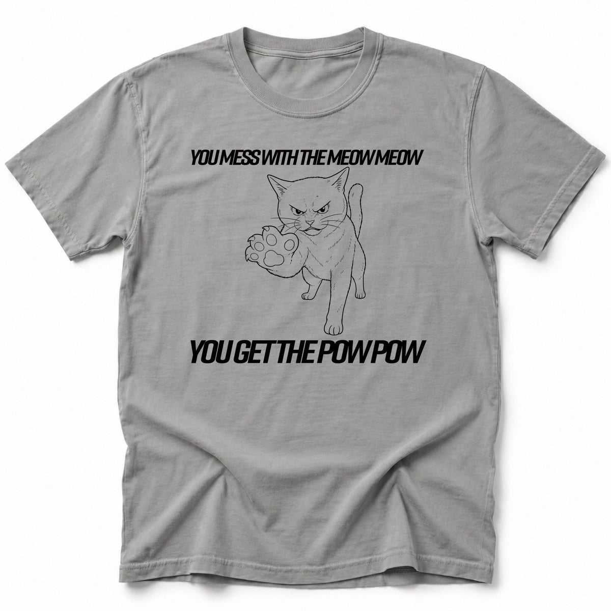 Meow Pow T-Shirt Grey / S 42536840622338297660 T-Shirt