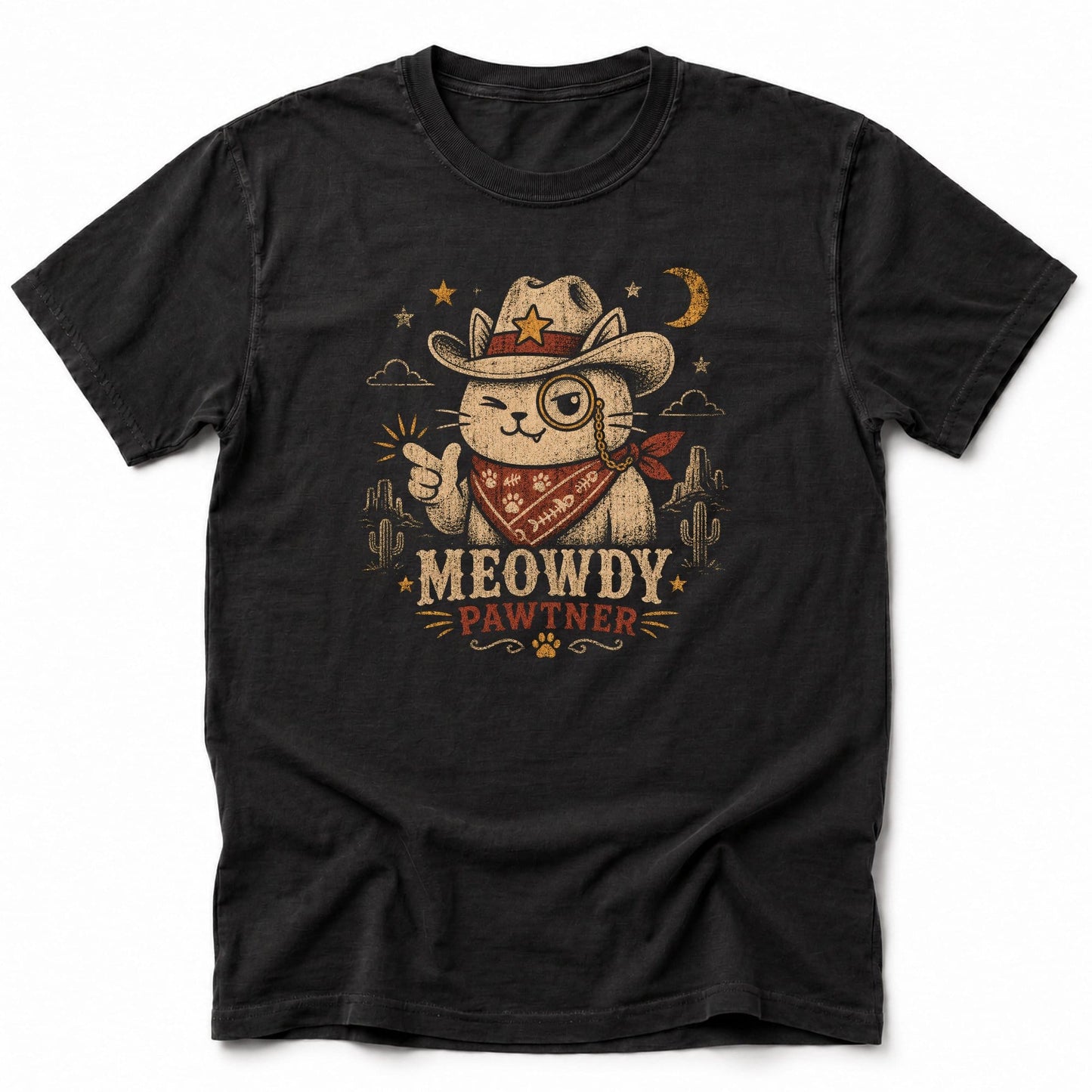 Meowdy Pawtner T-Shirt Black / S 15909796824970761922 T-Shirt