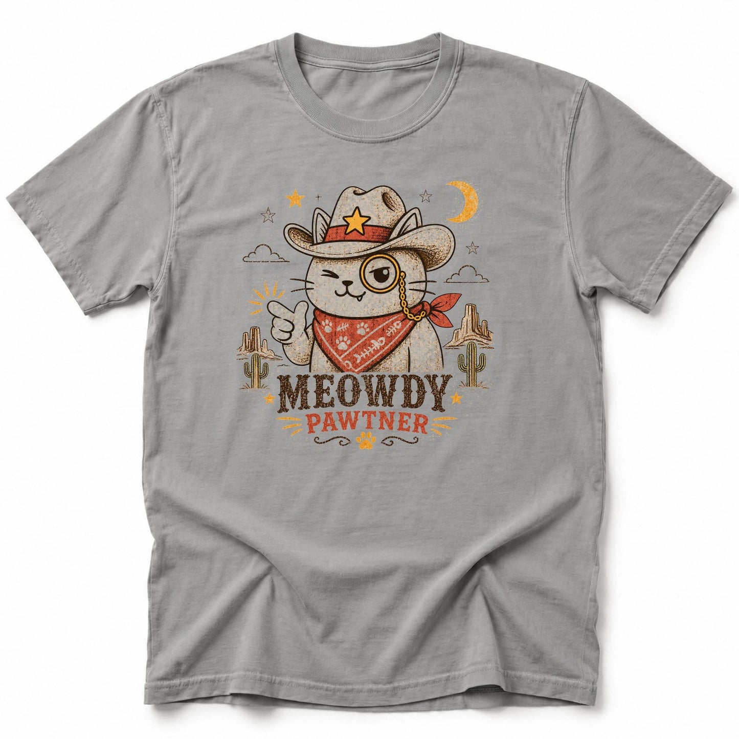 Meowdy Pawtner T-Shirt Grey / S 27089427830454910229 T-Shirt