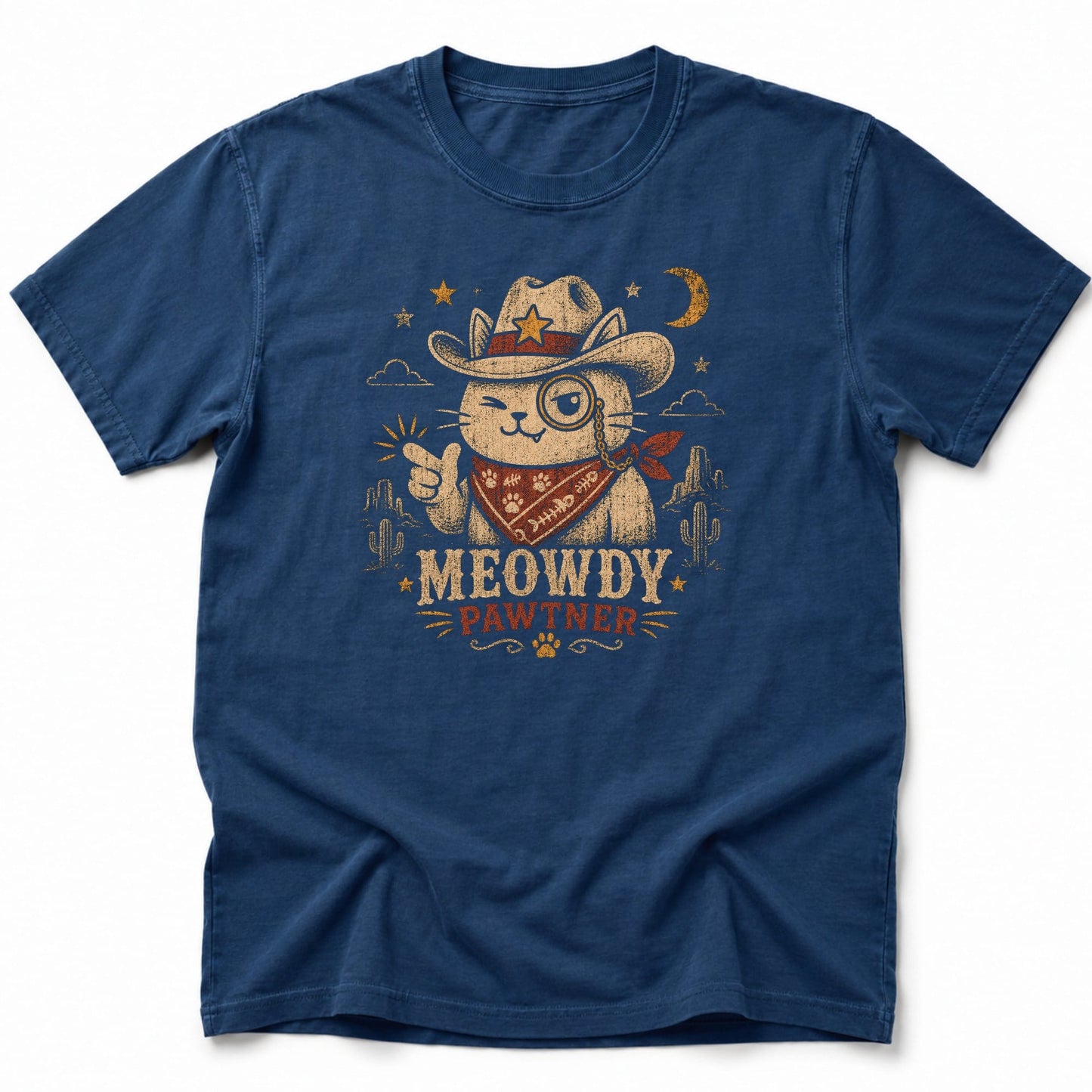 Meowdy Pawtner T-Shirt Navy / S 10806453229921518028 T-Shirt