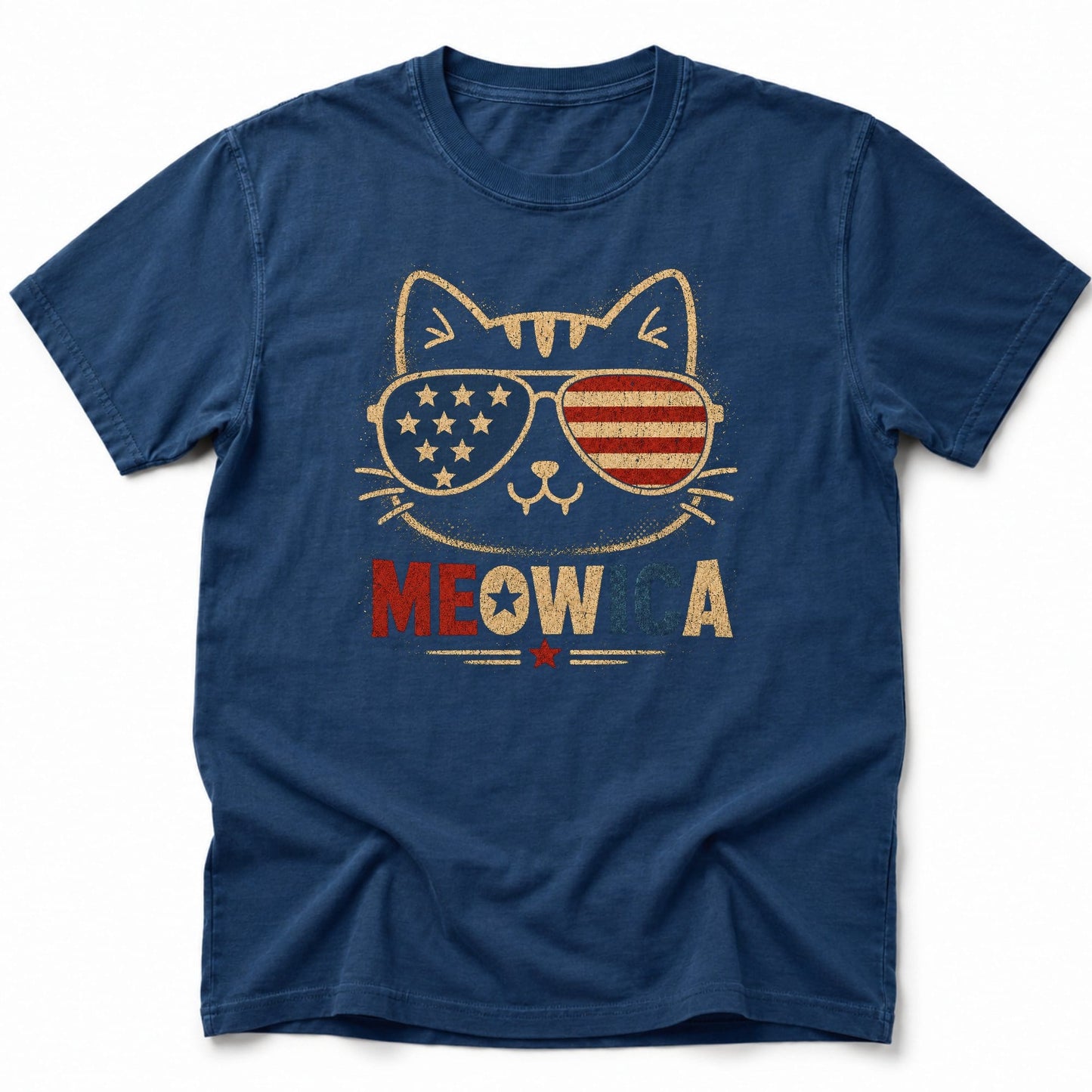 Meowica Fangs Out T-Shirt Navy / S 25679015088814872902 T-Shirt