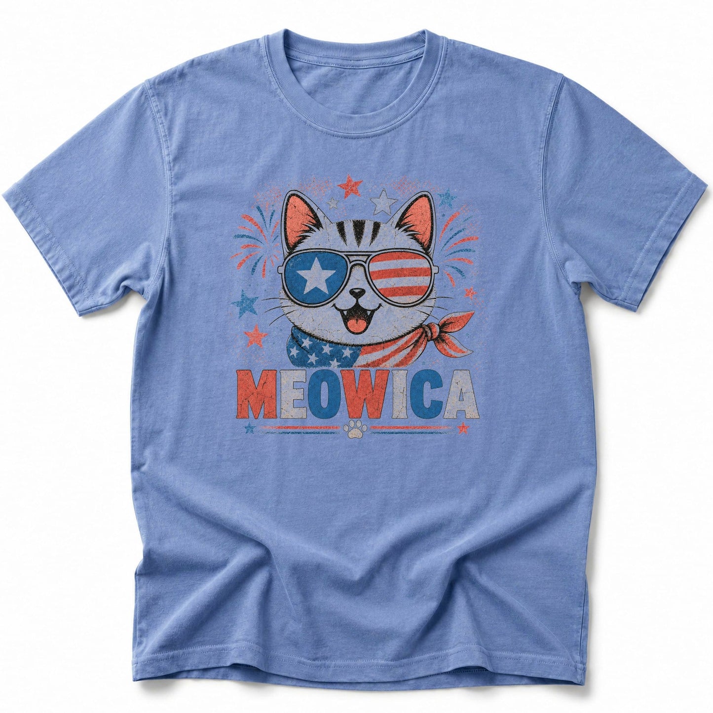 Meowica Shades T-Shirt Blue Jean / S 27217327304935783079 T-Shirt