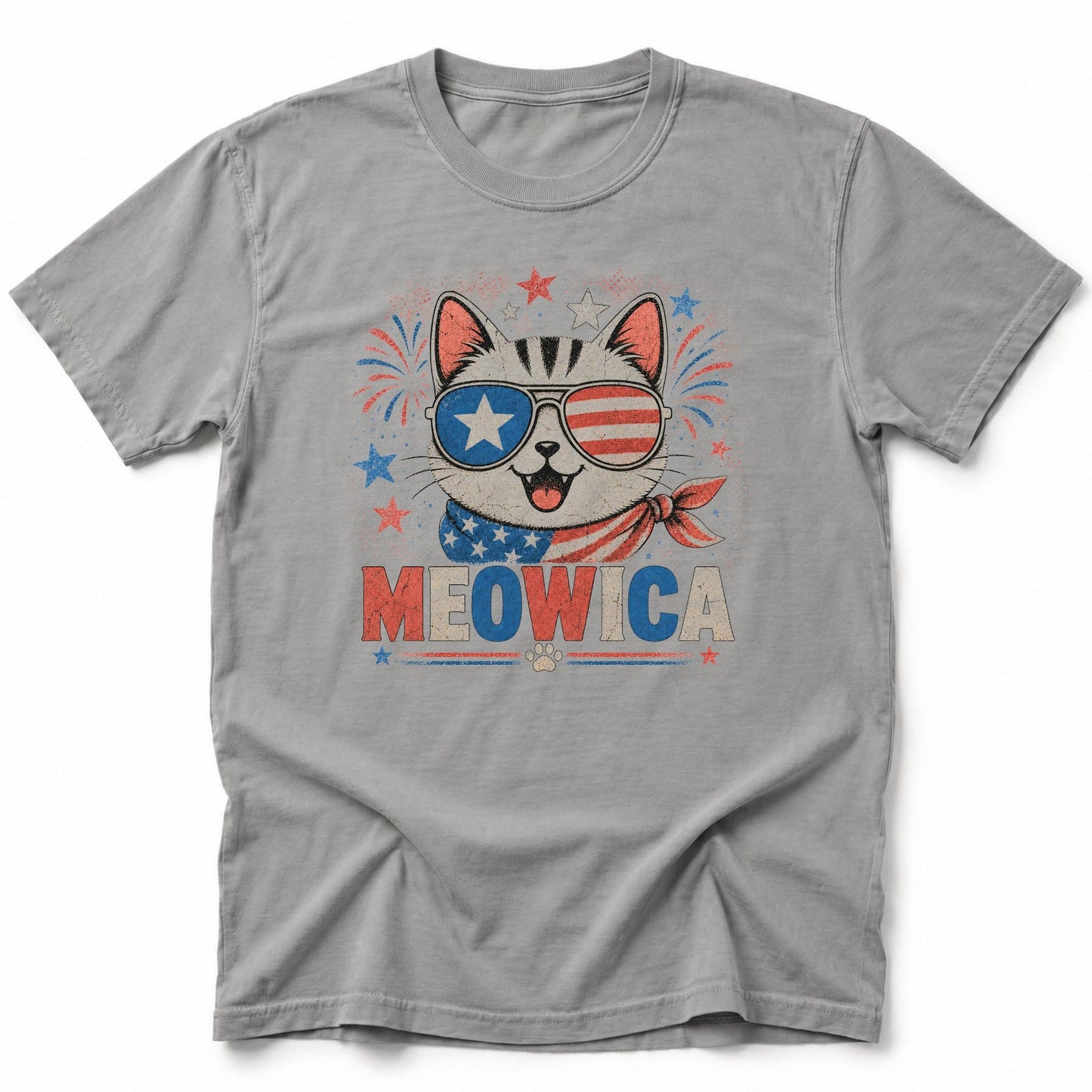 Meowica Shades T-Shirt Grey / S 69902799096755324155 T-Shirt