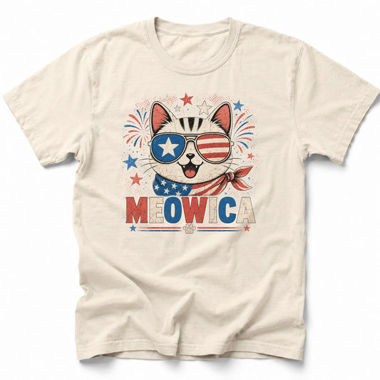 Meowica Shades T-Shirt Ivory / S 72664153128452453418 T-Shirt