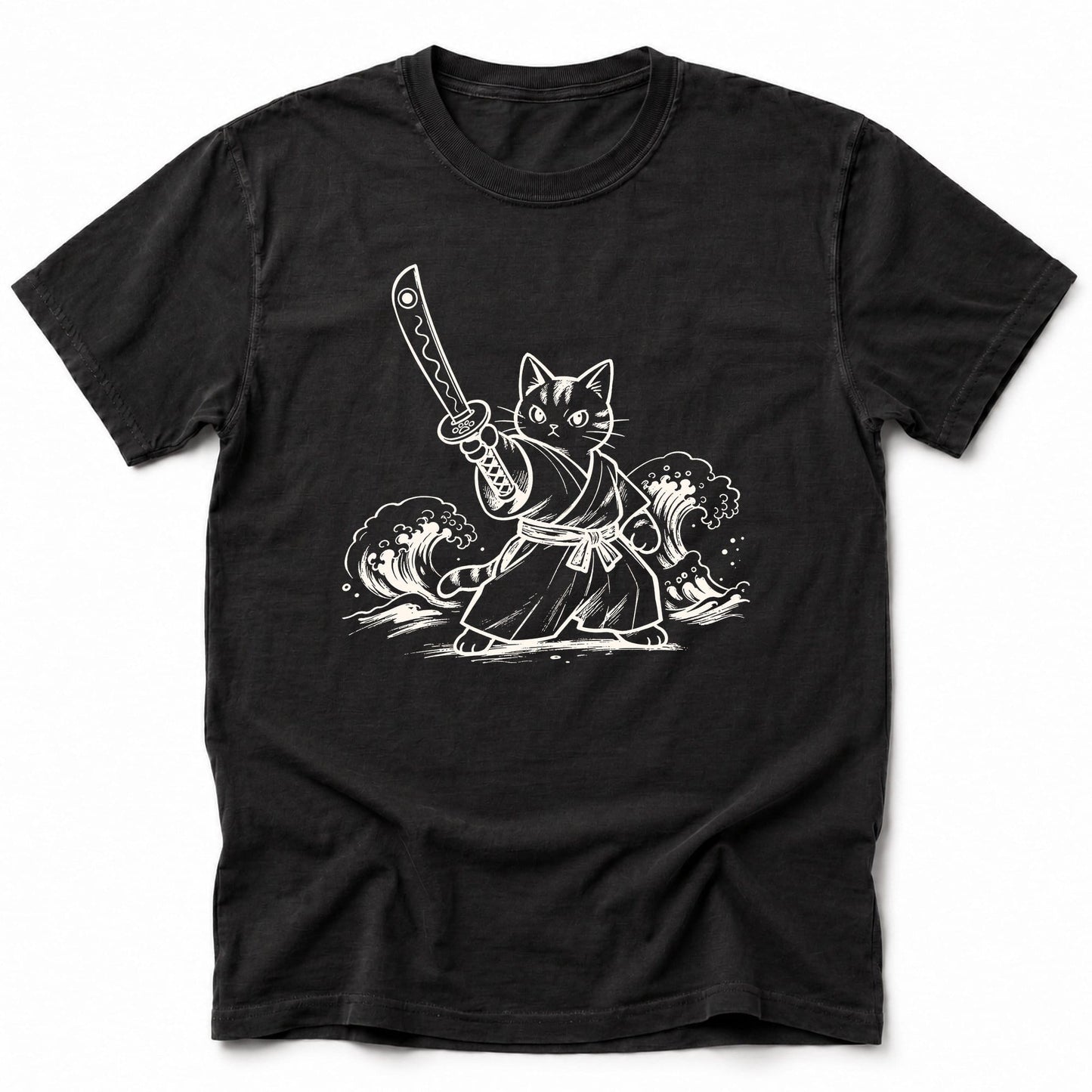 Meowmurai T-Shirt Black / S 13888133377055872379 T-Shirt