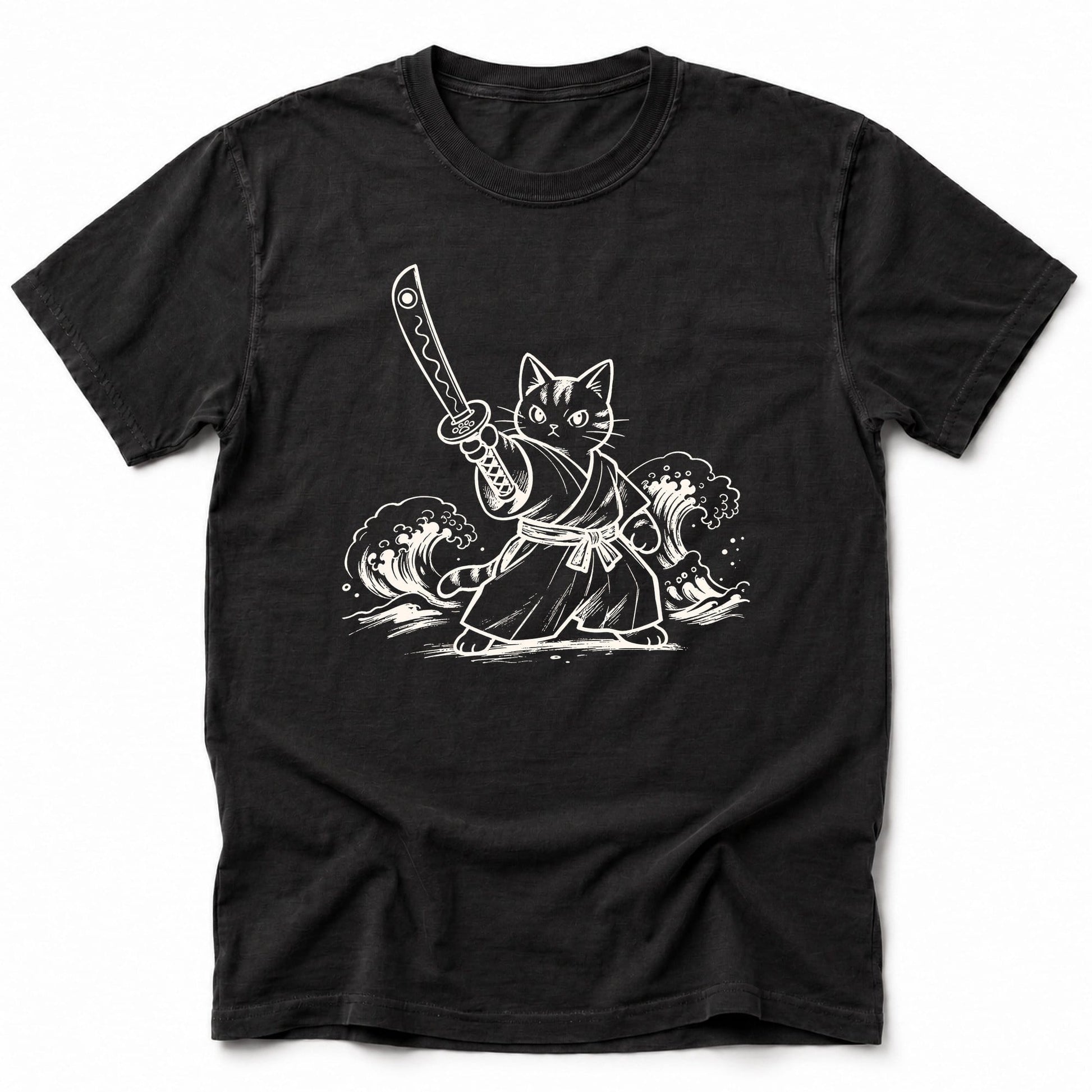 Meowmurai T-Shirt Black / S 13888133377055872379 T-Shirt
