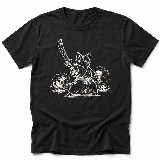 Meowmurai T-Shirt Black / S 13888133377055872379 T-Shirt