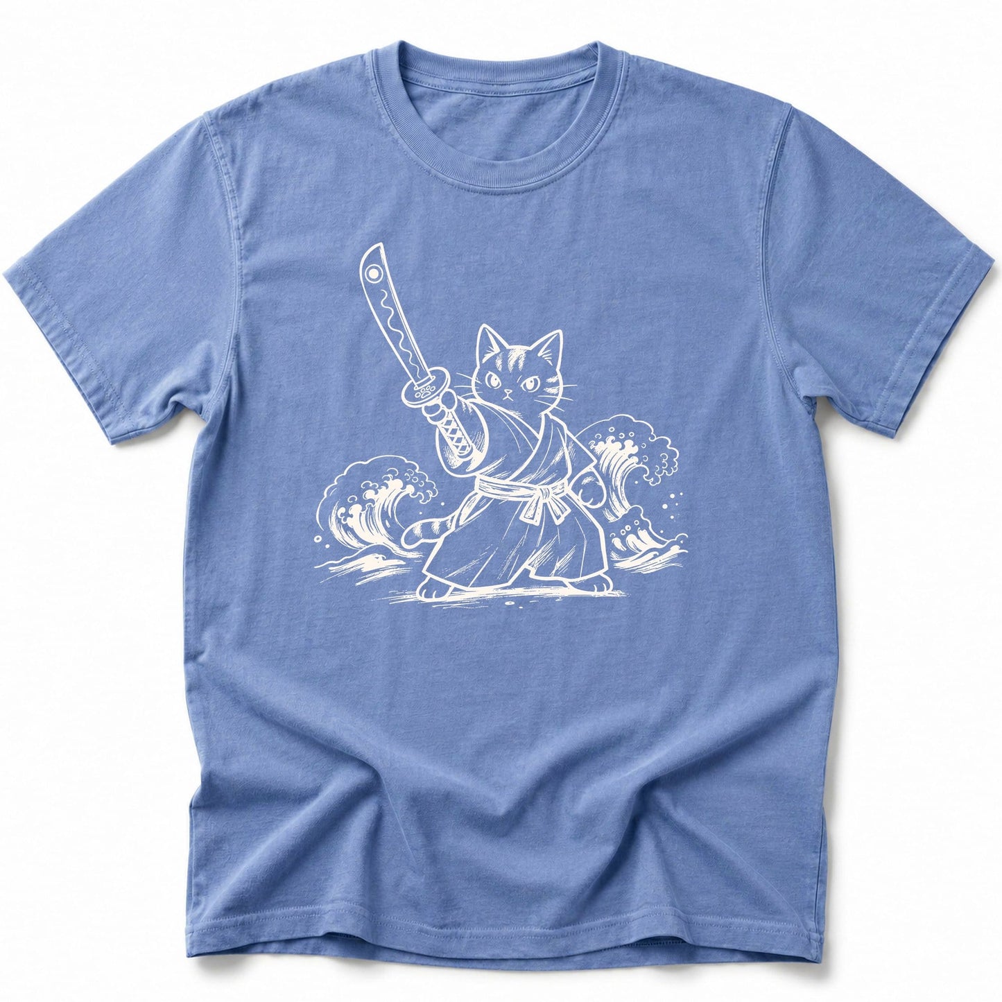 Meowmurai T-Shirt Blue Jean / S 11910564962612367026 T-Shirt