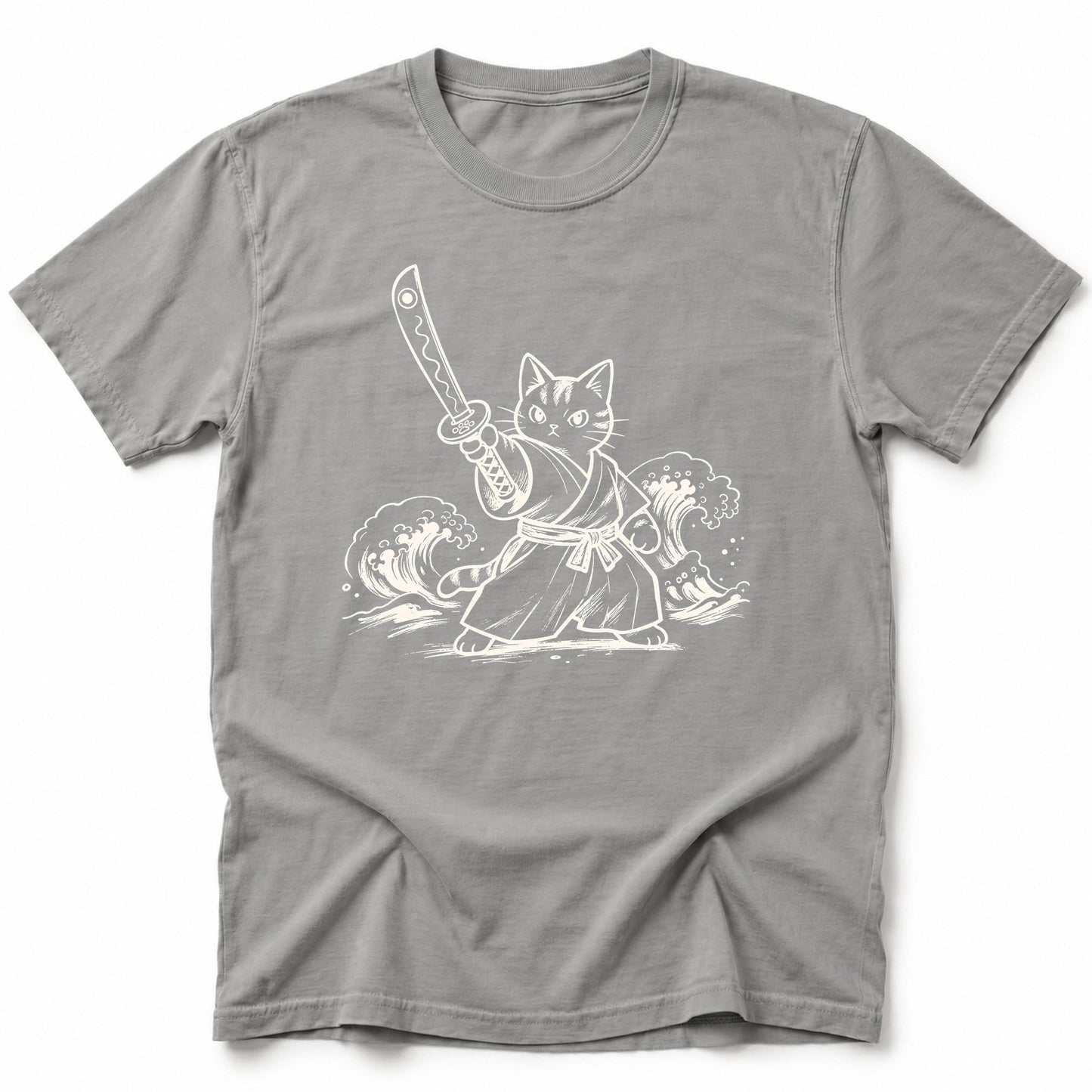 Meowmurai T-Shirt Grey / S 67484635516666816879 T-Shirt