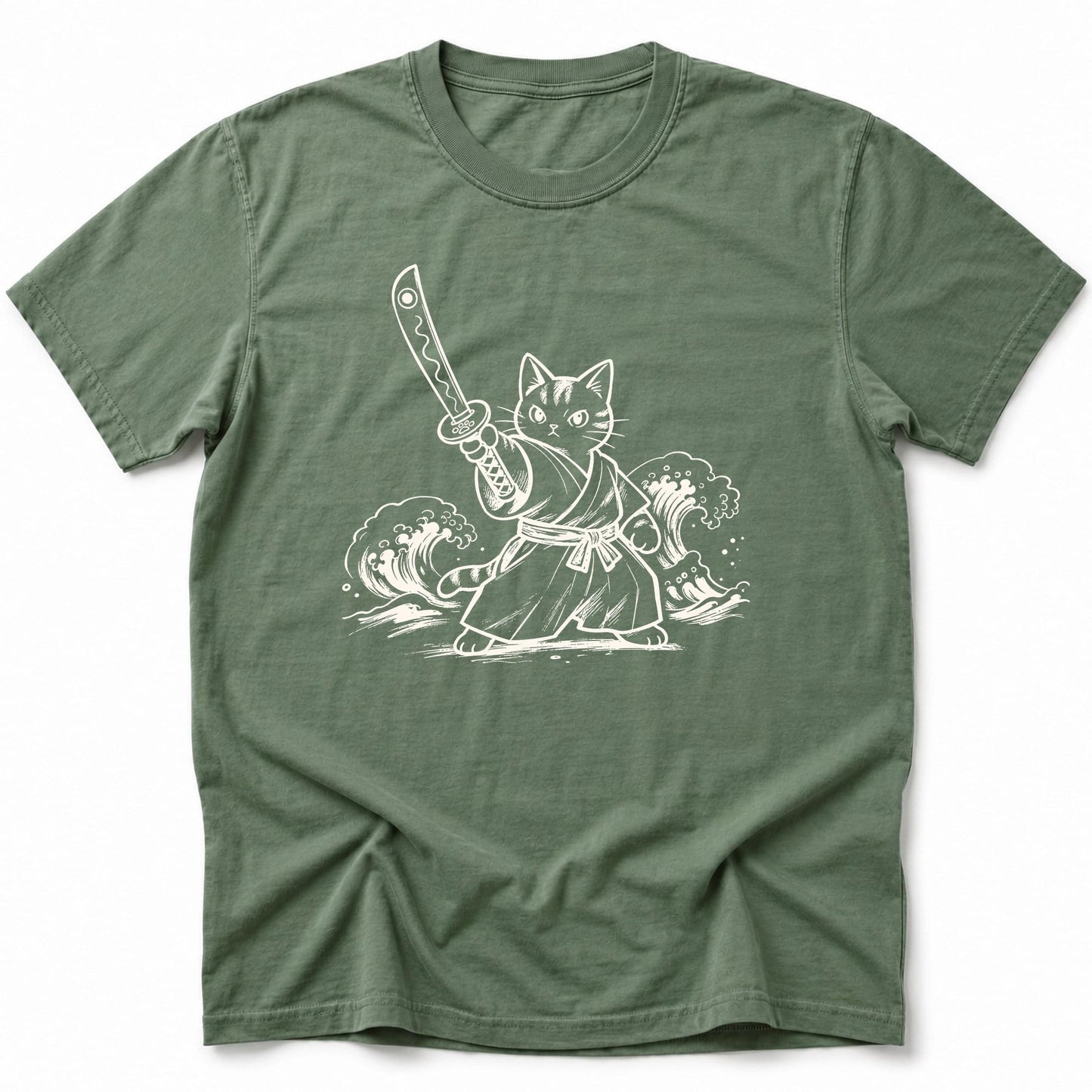 Meowmurai T-Shirt Moss / S 32051949859612536212 T-Shirt