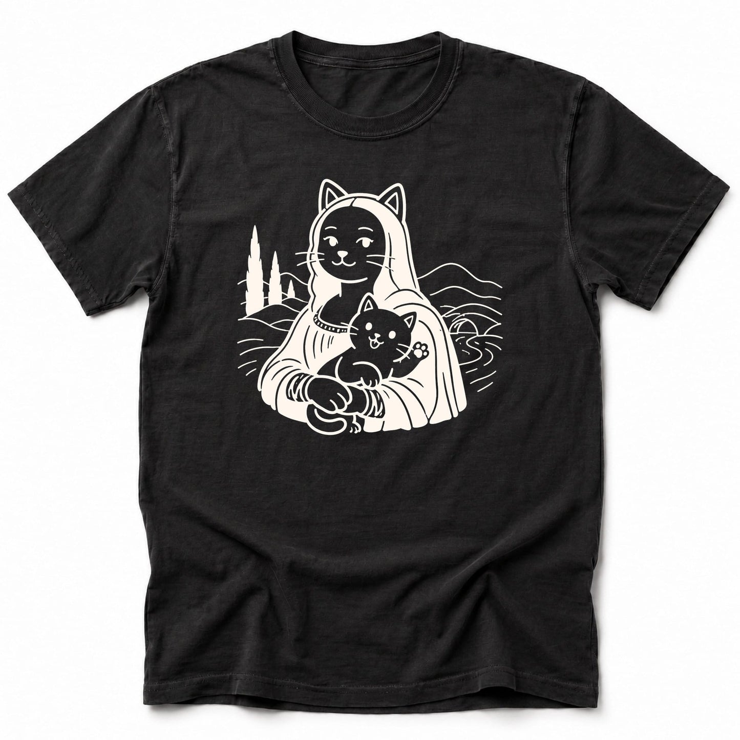 Meownalisa T-Shirt Black / S 33459628893258494517 T-Shirt