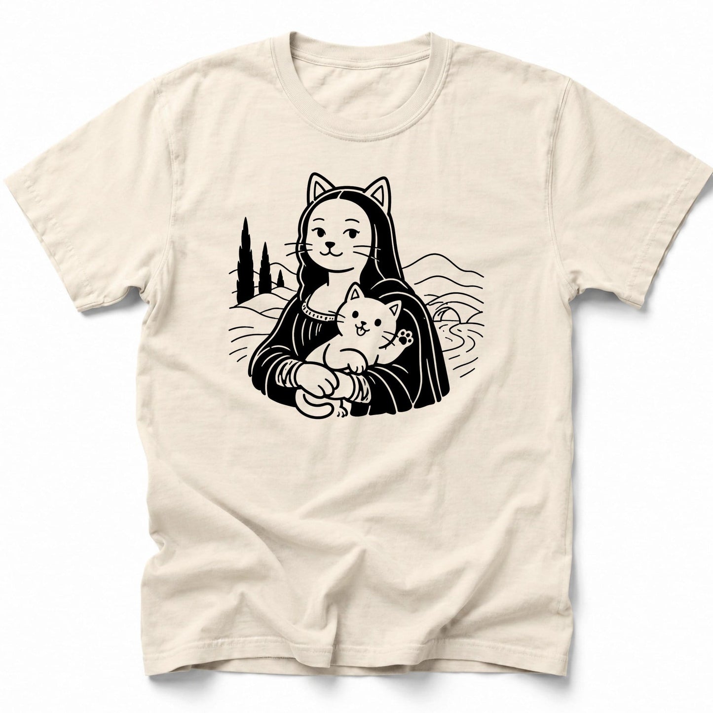 Meownalisa T-Shirt Ivory / S 24548836516997019008 T-Shirt