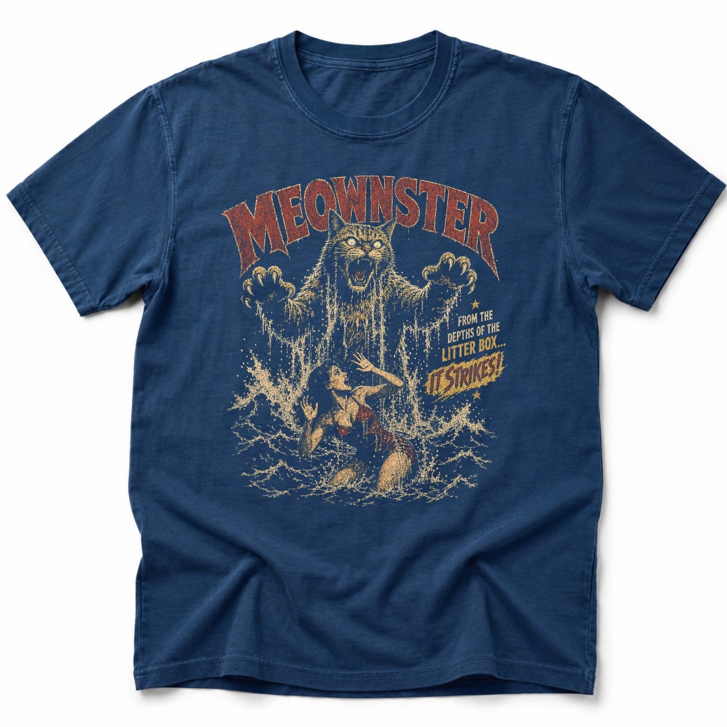 Meownster T-Shirt Navy / S 21736348203949955314 T-Shirt