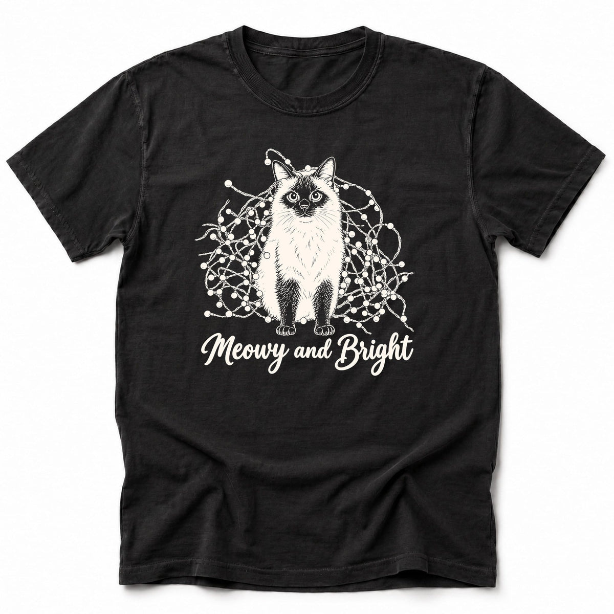 Meowy and Bright T-Shirt Black / S 92714850684139824253 T-Shirt