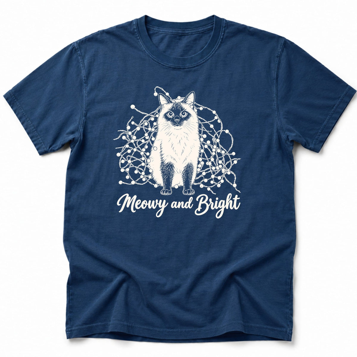Meowy and Bright T-Shirt Navy / S 20808892964666864592 T-Shirt