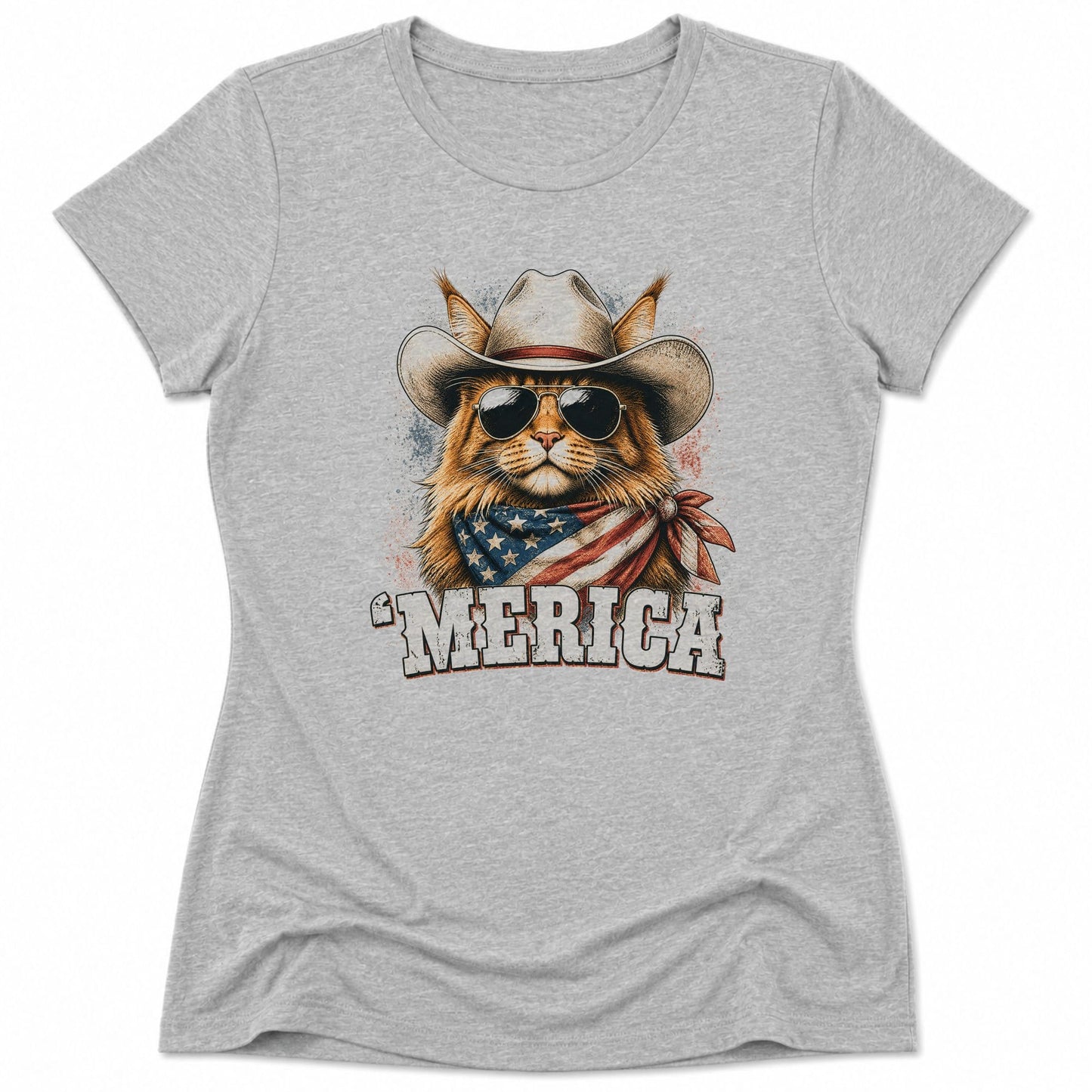 Merica Womens Tee S / Athletic Heather 26569782481472985416 T-Shirt