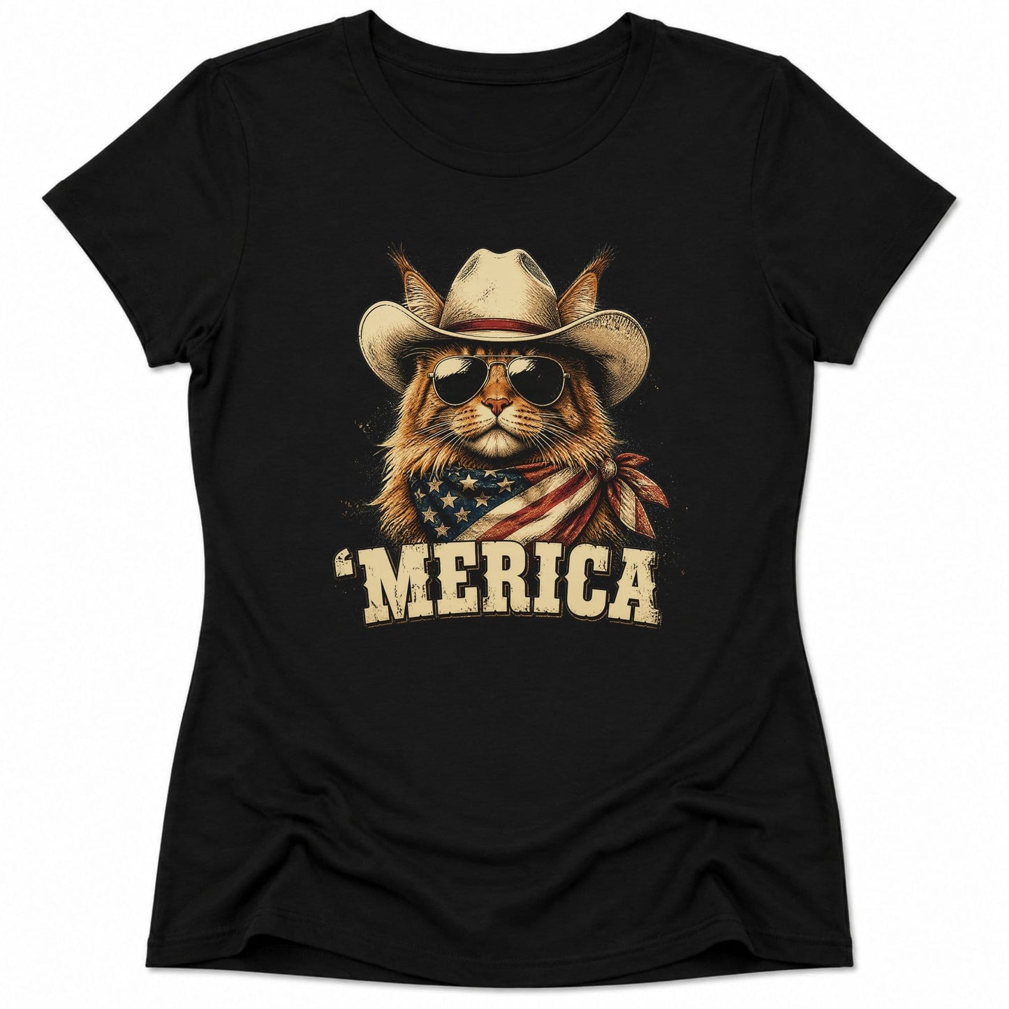 Merica Womens Tee S / Black 14491055035707697339 T-Shirt