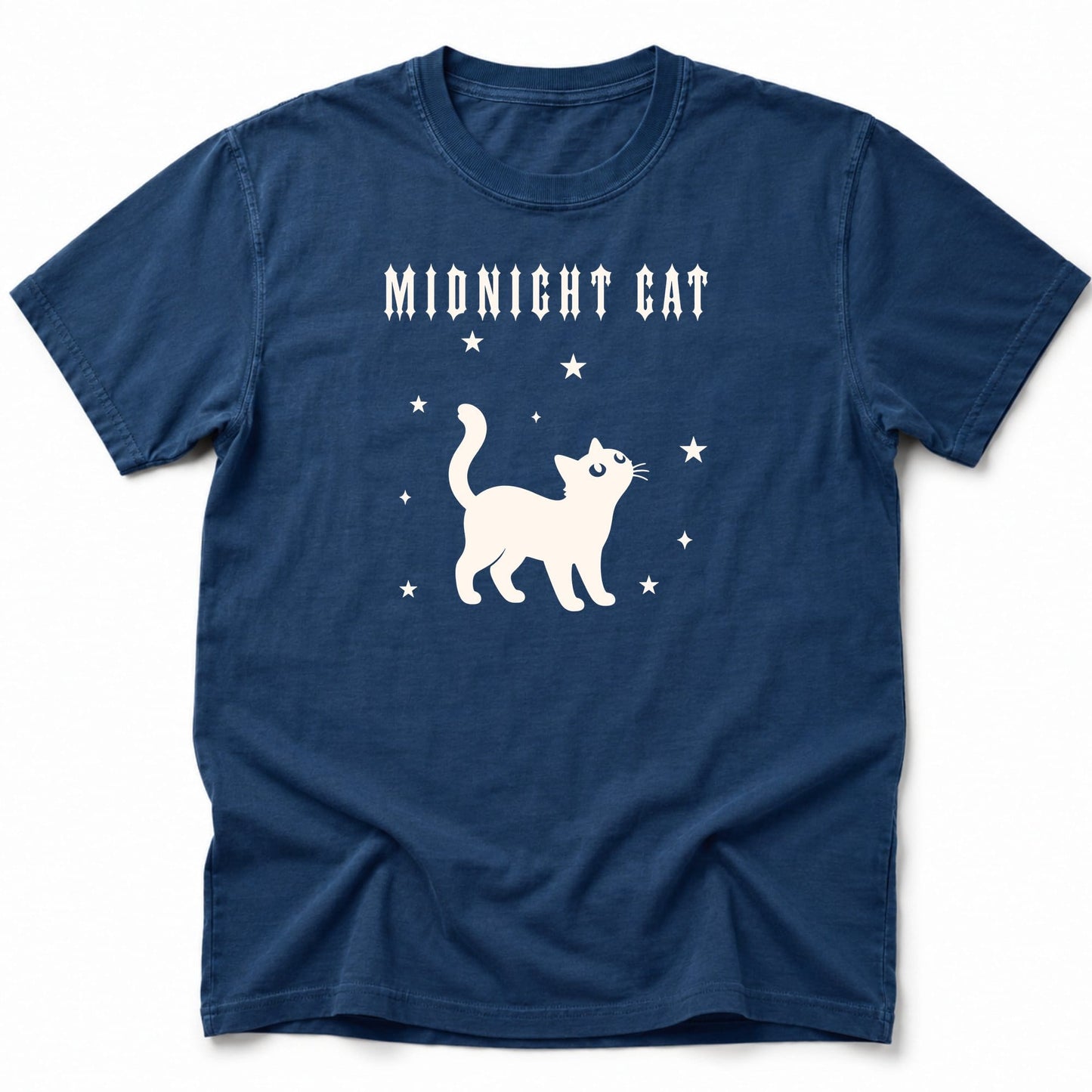 Midnight Cat T-Shirt Navy / S 12247194454687470444 T-Shirt