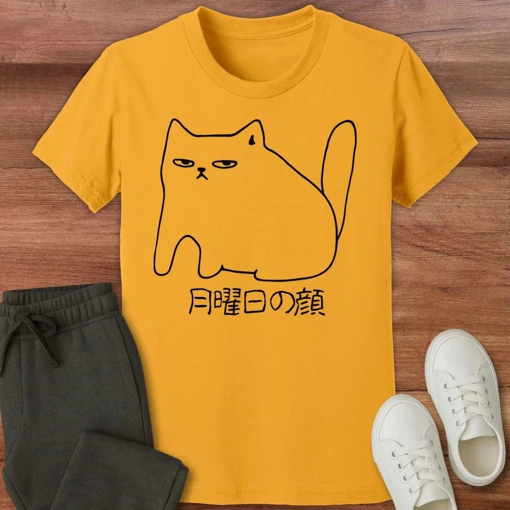 Monday Face Kids T-Shirt Gold / S 30247491488565287890 Kids clothes