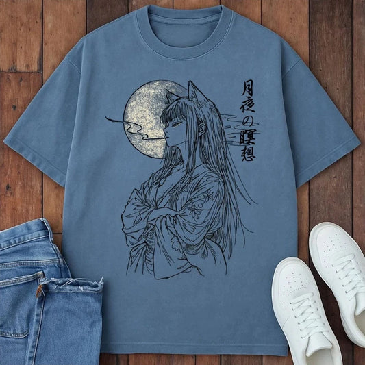 Moonlight Meditation T-Shirt Blue Jean / S 27352855607099723290 T-Shirt