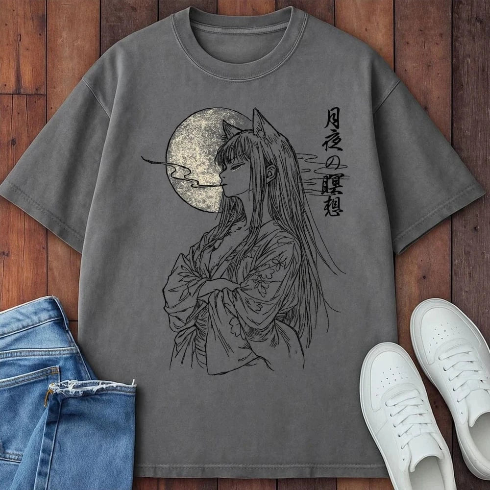 Moonlight Meditation T-Shirt Grey / S 15321667074575025793 T-Shirt