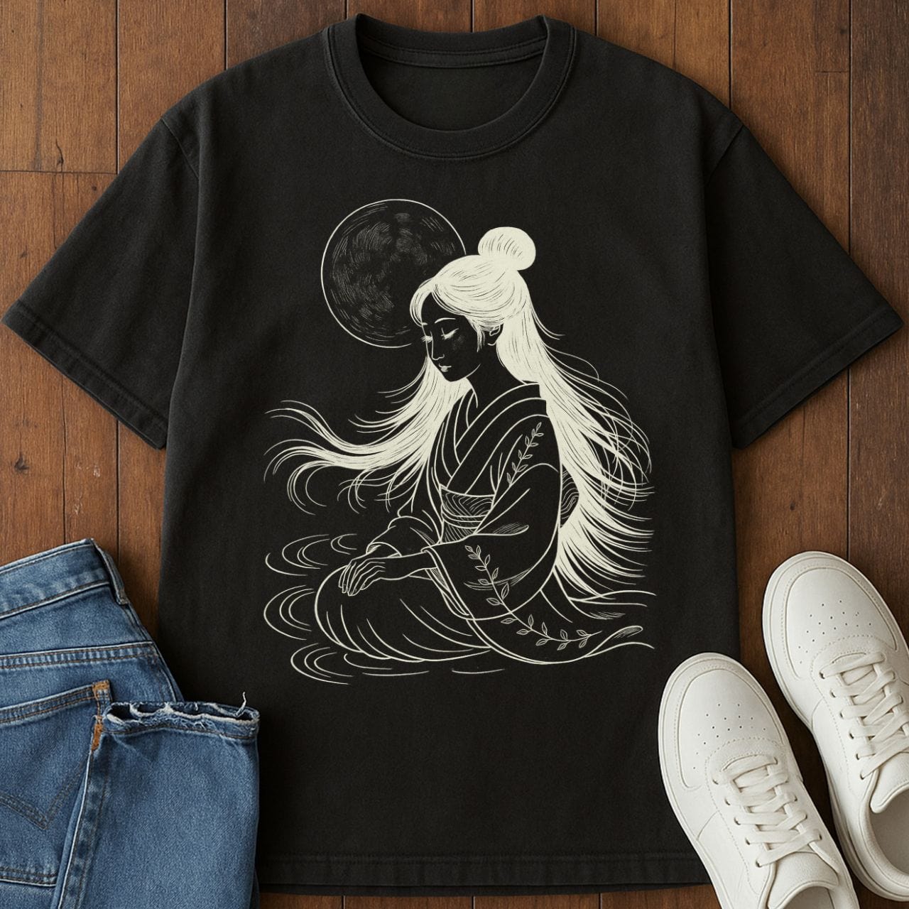 Moonlit Stillness T-Shirt Black / S 10313109486135835881 T-Shirt