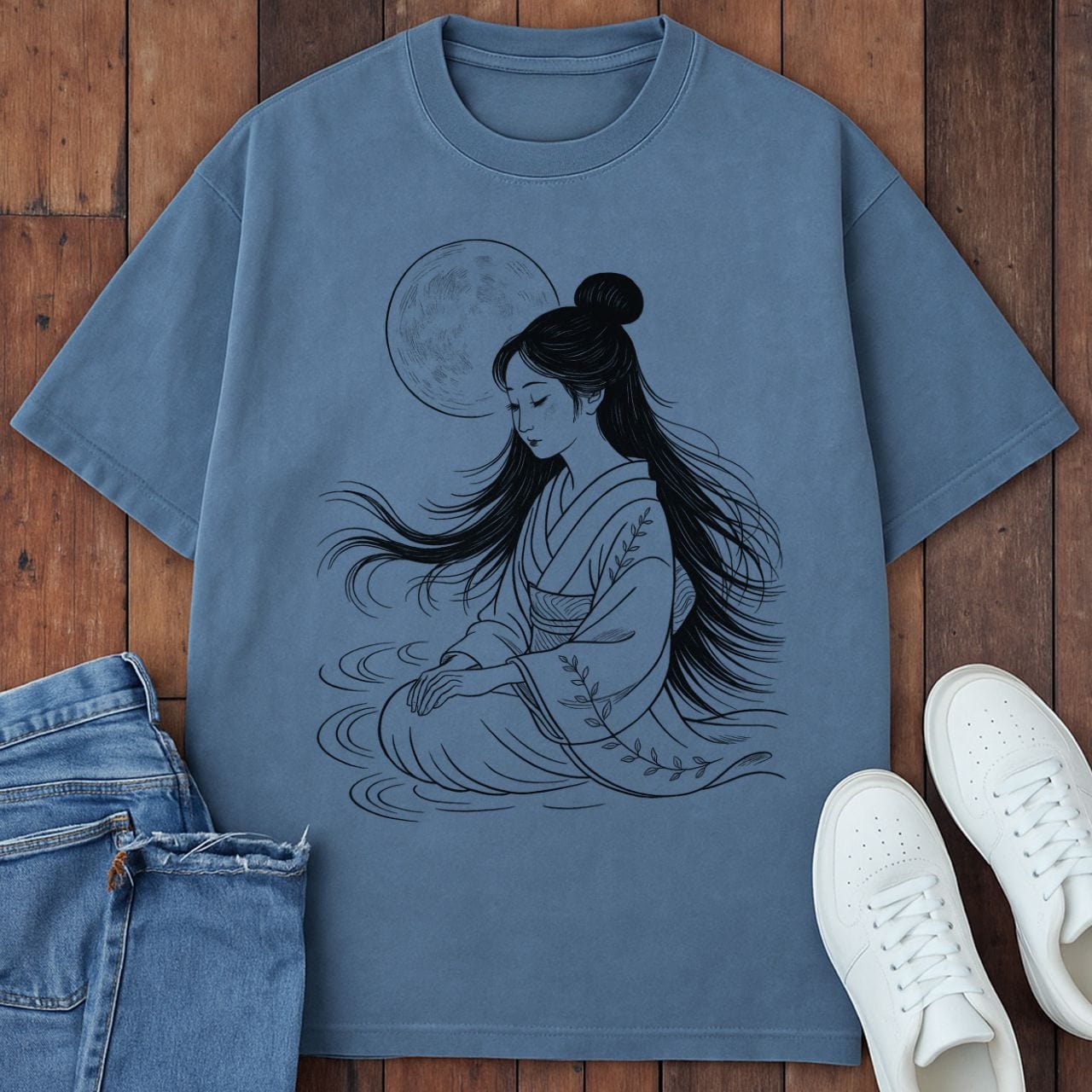 Moonlit Stillness T-Shirt Blue Jean / S 24829270445366486151 T-Shirt