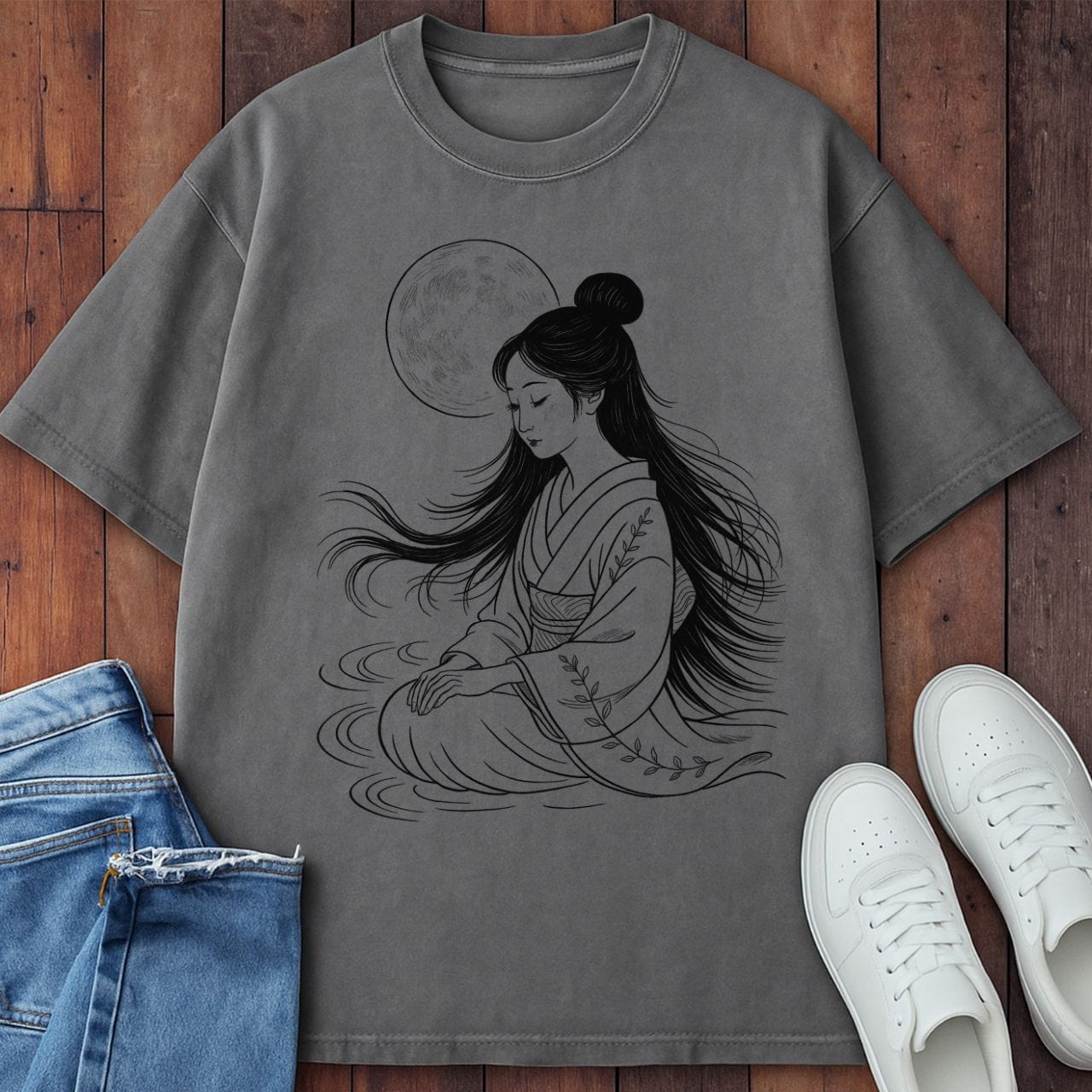 Moonlit Stillness T-Shirt Grey / S 10043678108430441155 T-Shirt