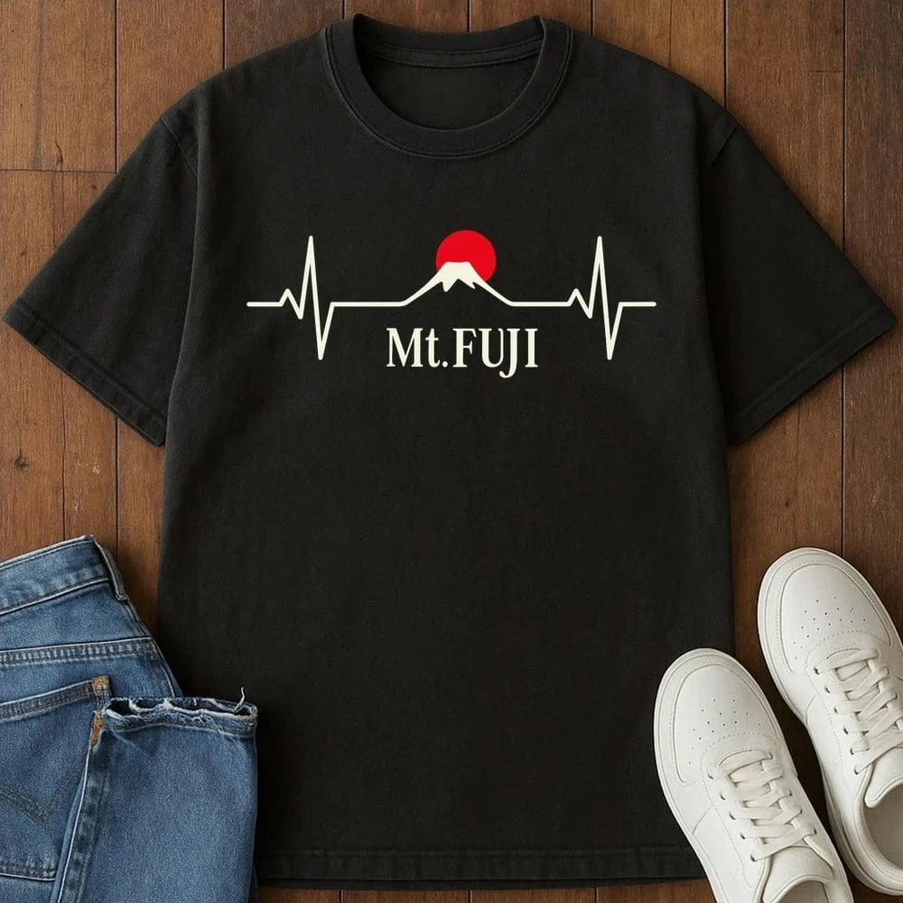 Mt Fuji Heartbeat T-Shirt Black / S 15216963306069277252 T-Shirt