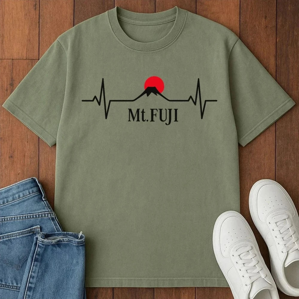 Mt Fuji Heartbeat T-Shirt Moss / S 72741532916860948203 T-Shirt