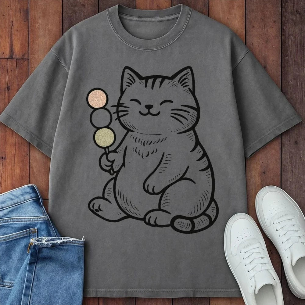 Neko Dango T-Shirt Grey / S 33154714642118371319 T-Shirt