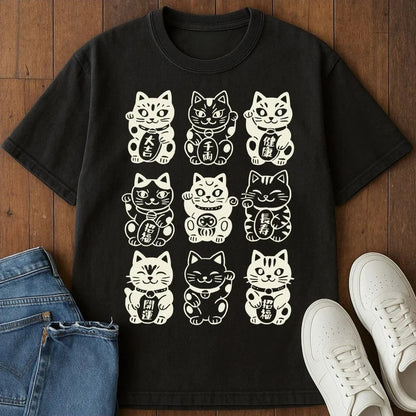 Neko Neko Fortune Squad T-Shirt Black / S 32400942819757254911 T-Shirt