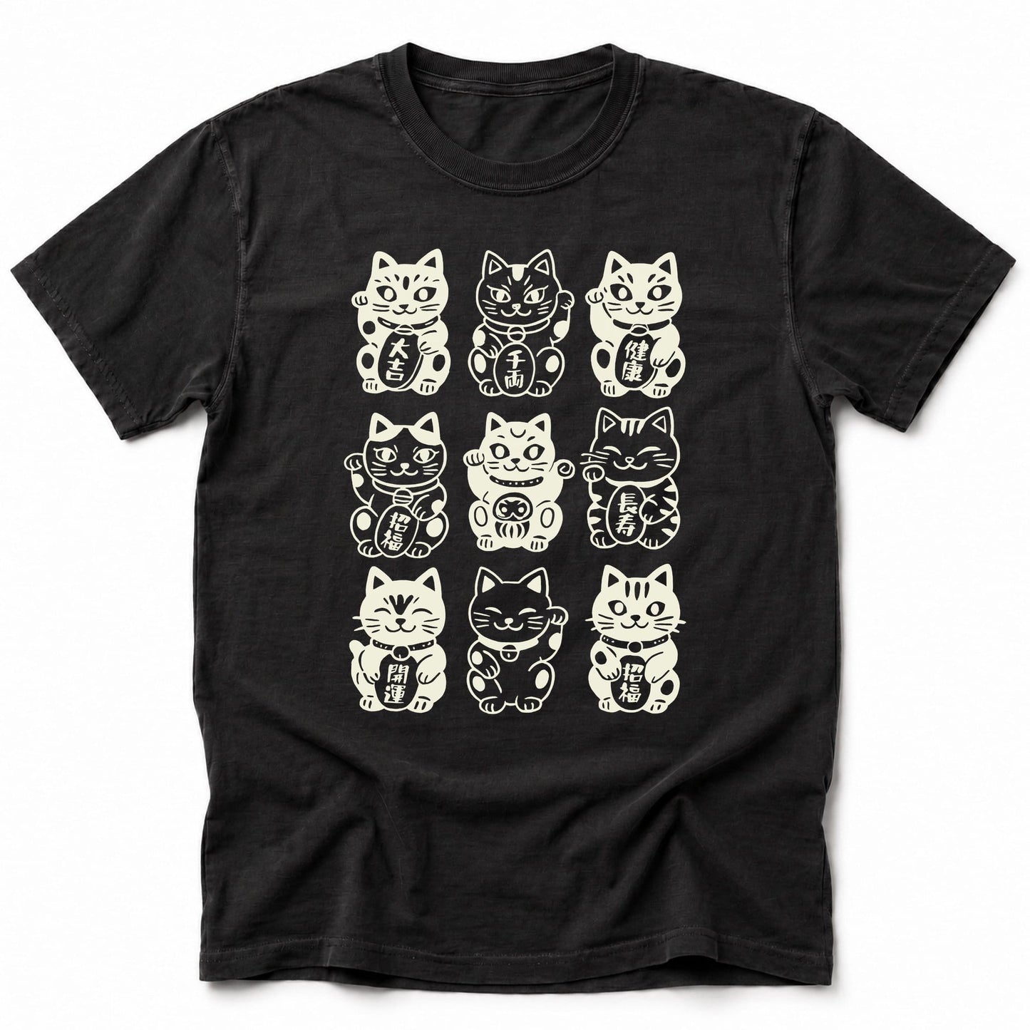 Neko Neko Fortune Squad T-Shirt Black / S 32400942819757254911 T-Shirt