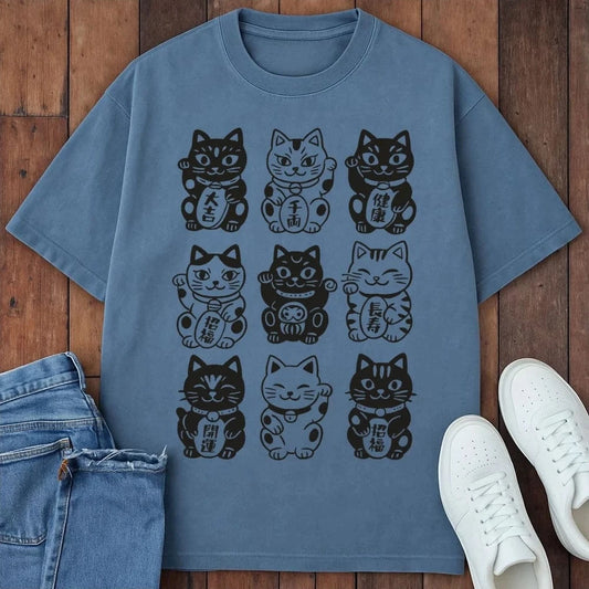 Neko Neko Fortune Squad T-Shirt Blue Jean / S 23720779887742560753 T-Shirt