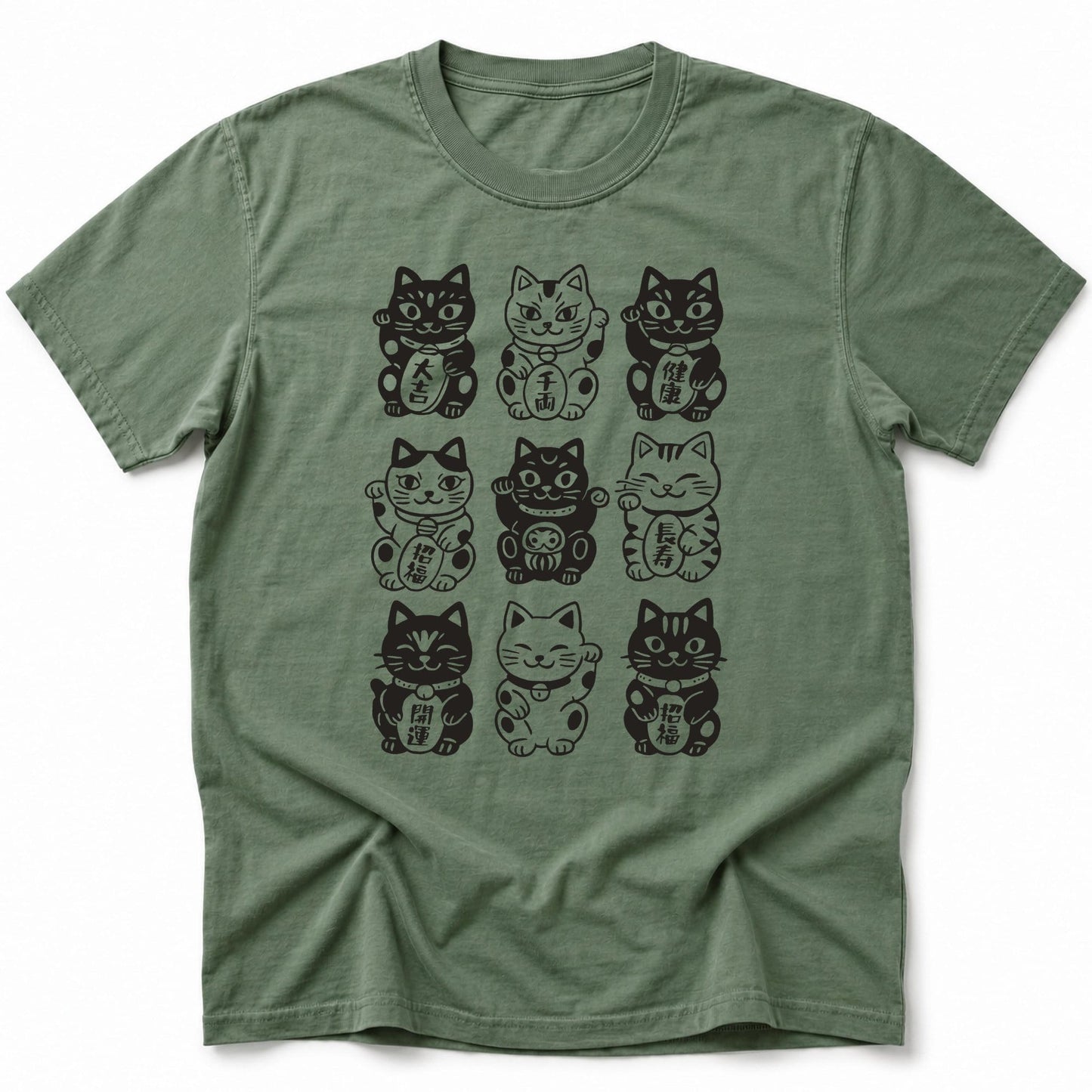 Neko Neko Fortune Squad T-Shirt Moss / S 82002427828139981206 T-Shirt