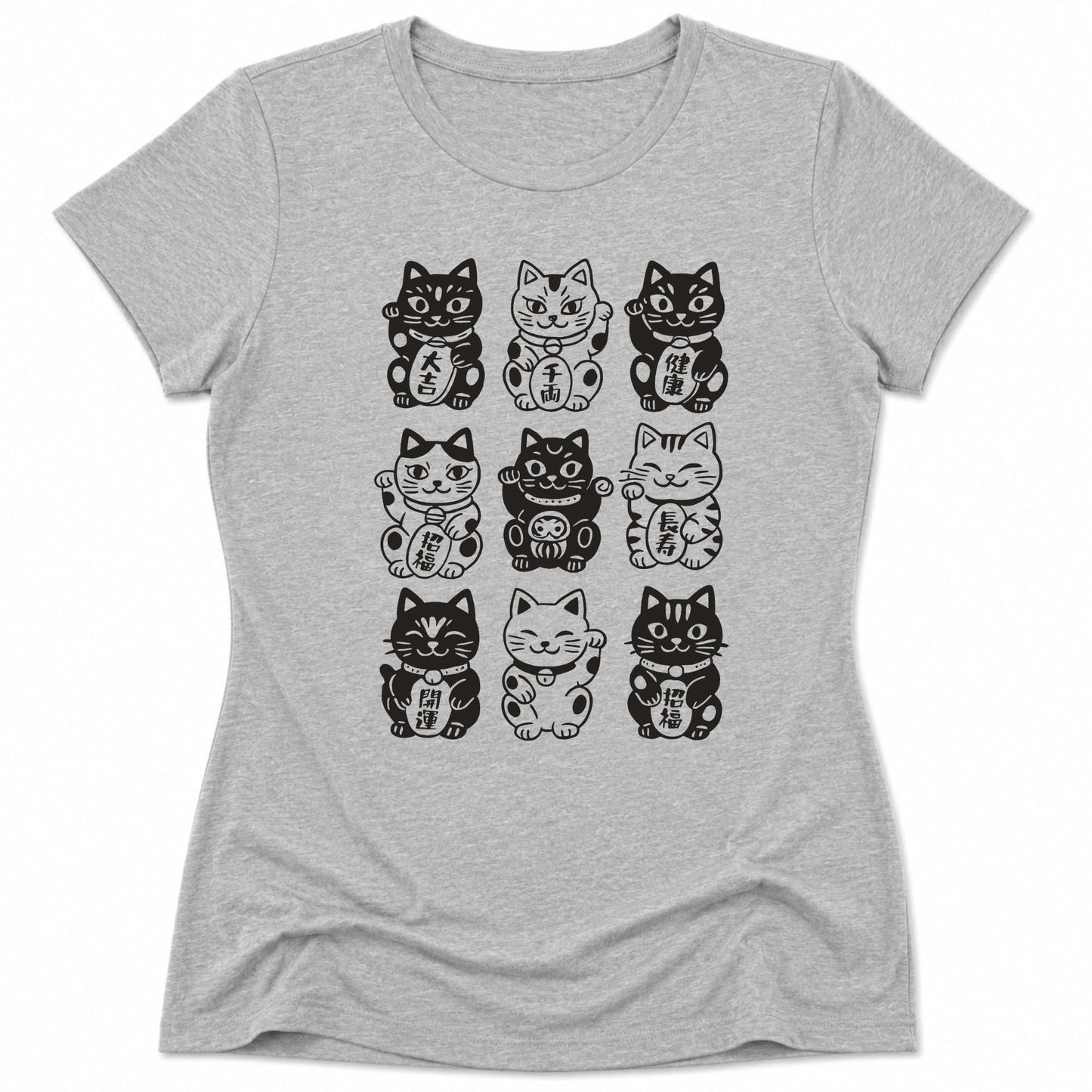 Neko Neko Fortune Squad Womens Tee Athletic Heather / S 25642021960776425207 T-Shirt