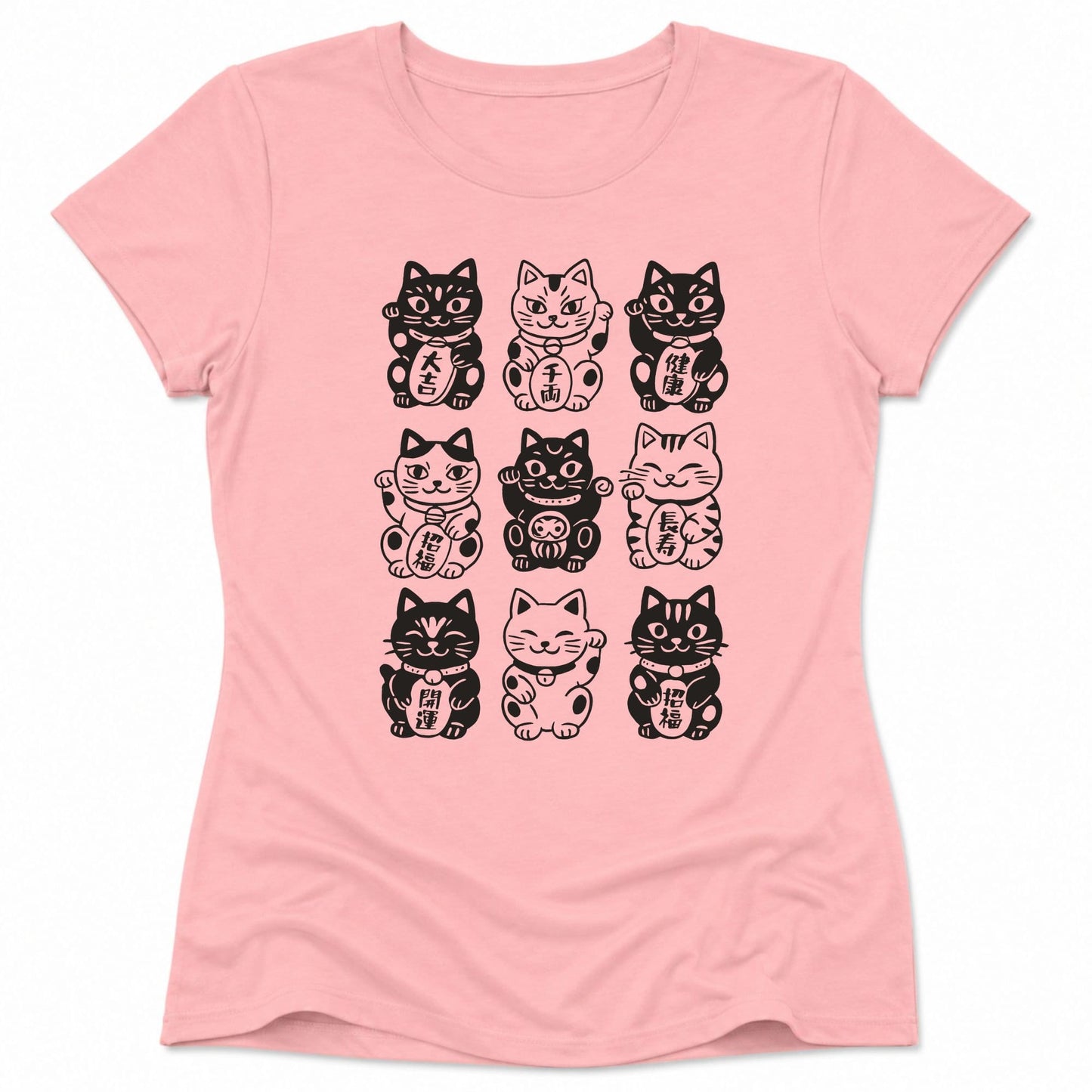Neko Neko Fortune Squad Womens Tee Pink / S 19016464738966096392 T-Shirt