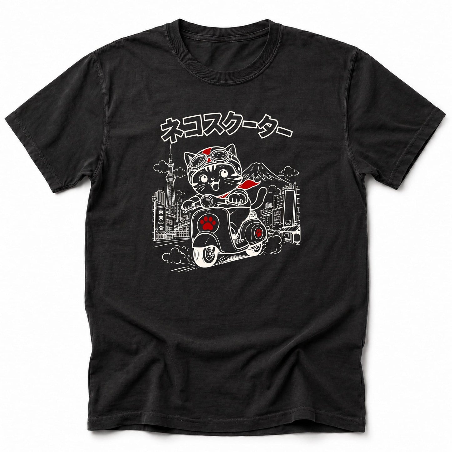 Neko Scooter T-Shirt Black / S 16756512388203691973 T-Shirt