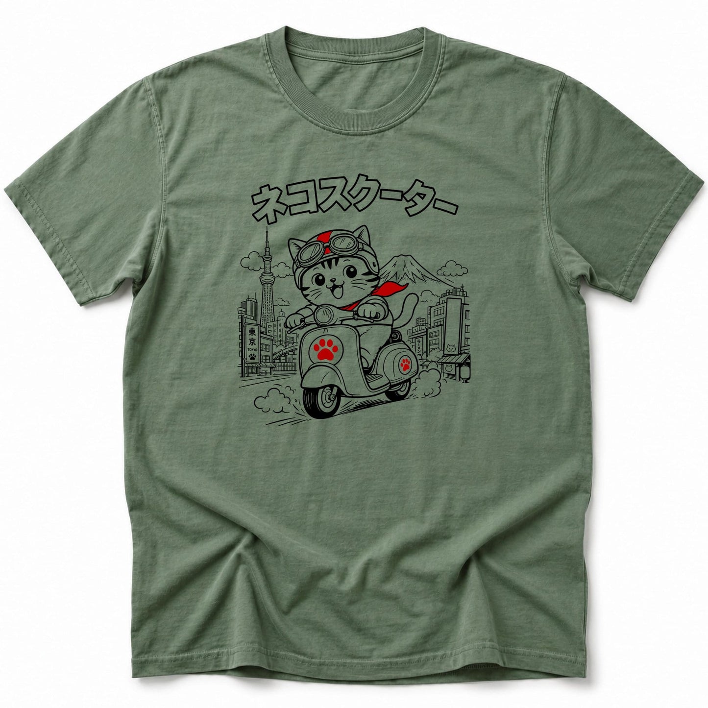 Neko Scooter T-Shirt Moss / S 59866953812909460160 T-Shirt