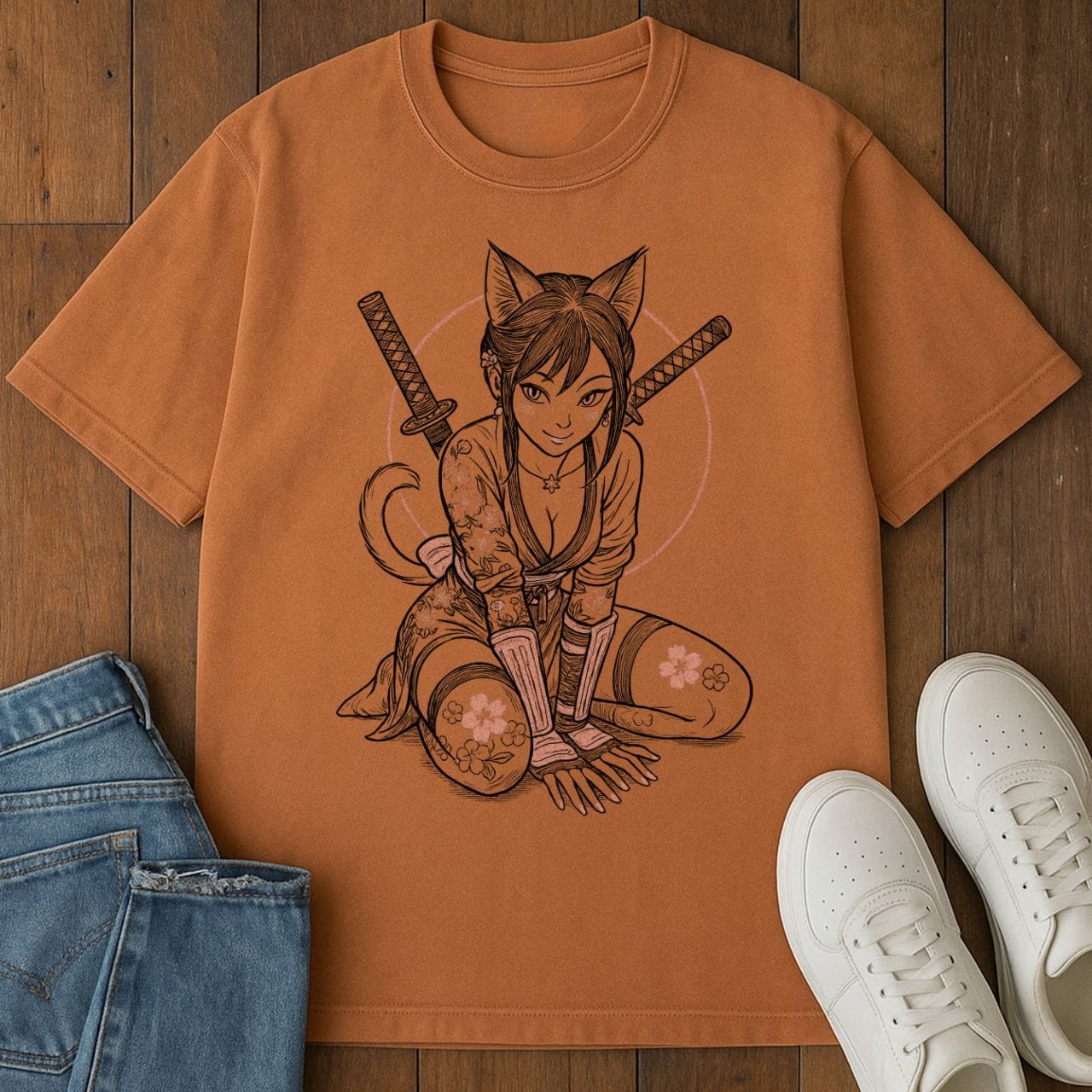 Neko Shinobi T-Shirt  – Softest Cat Tee on Earth Yam / S 18144243952842865683 T-Shirt